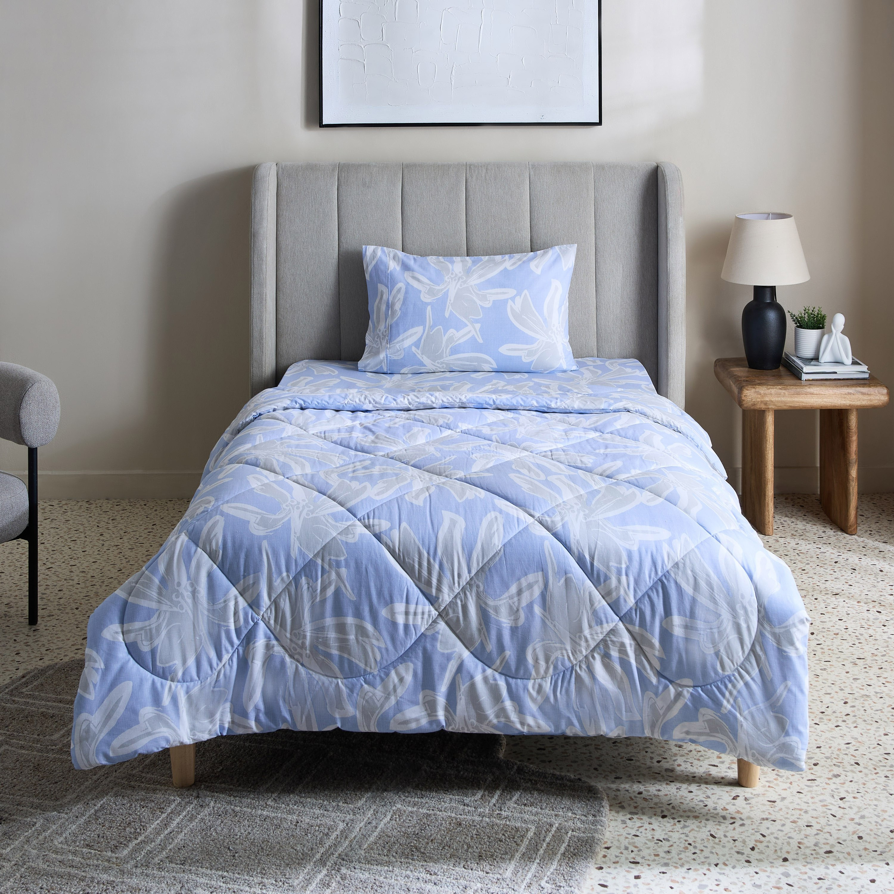 طقم لحاف فردي بطبعات قطن من قطعتين - مالطا إيفلين - 135×220 سم-hbxhomeware-hbxdecorandfurnishings-image-3