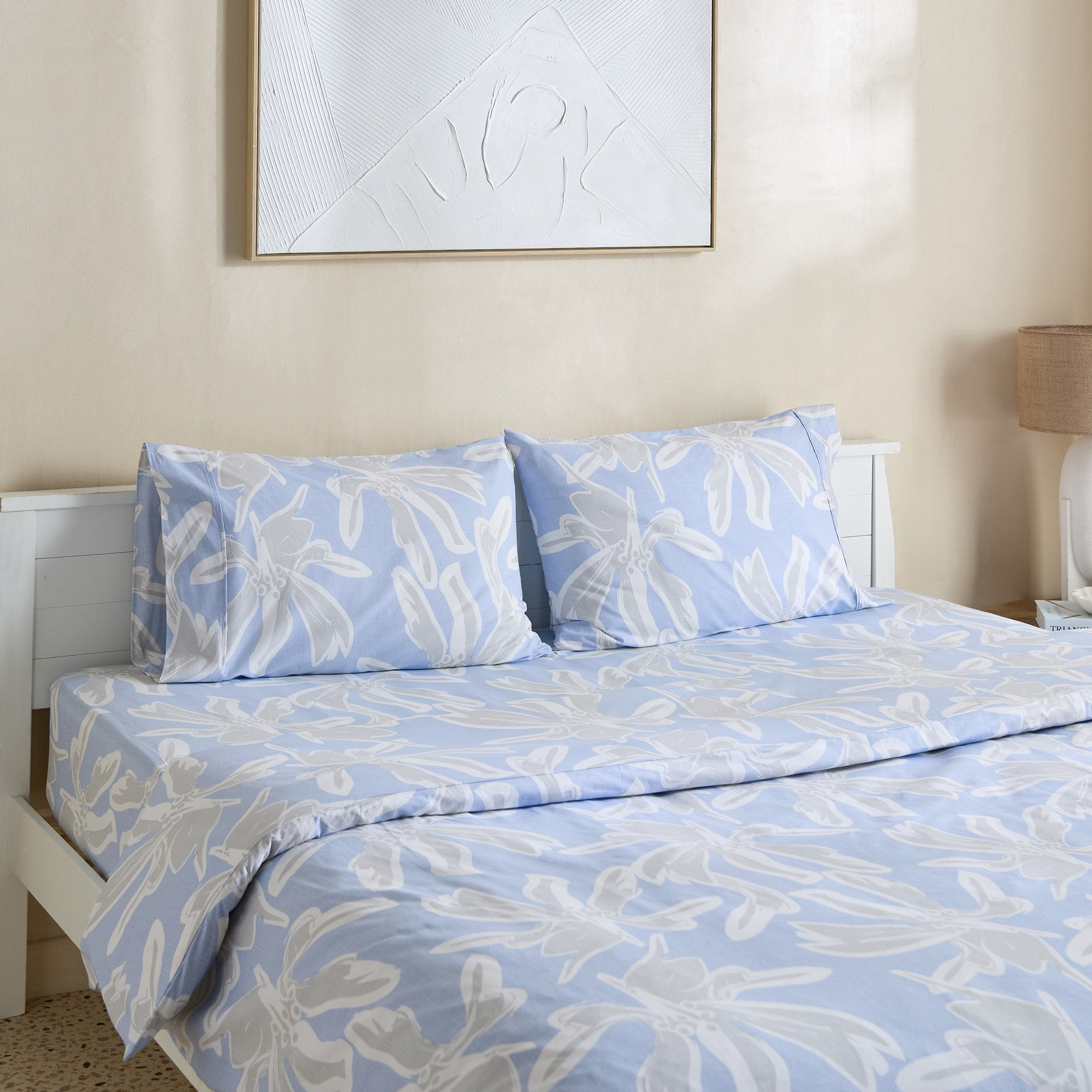 طقم غطاء لحاف سوبر كينج قطن بطبعات 3 قطع إيفيلين من مالطا - 240x220 سم-hbxhomeware-hbxdecorandfurnishings-image-1