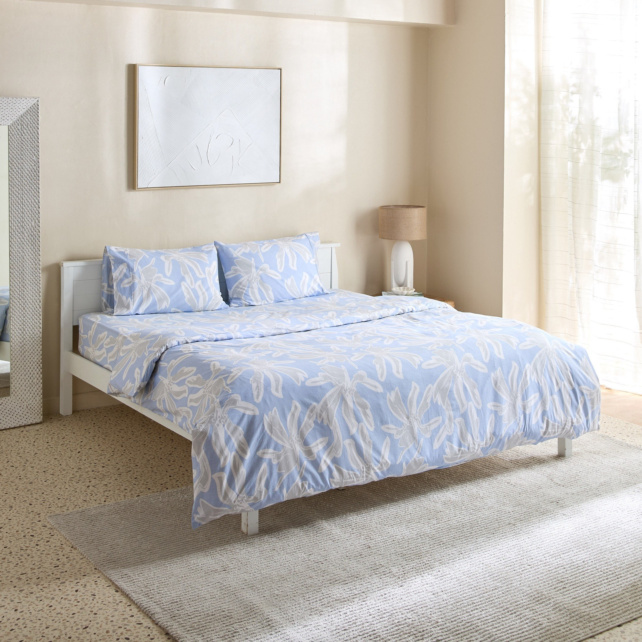 طقم غطاء لحاف سوبر كينج قطن بطبعات 3 قطع إيفيلين من مالطا - 240x220 سم-hbxhomeware-hbxdecorandfurnishings-image-2