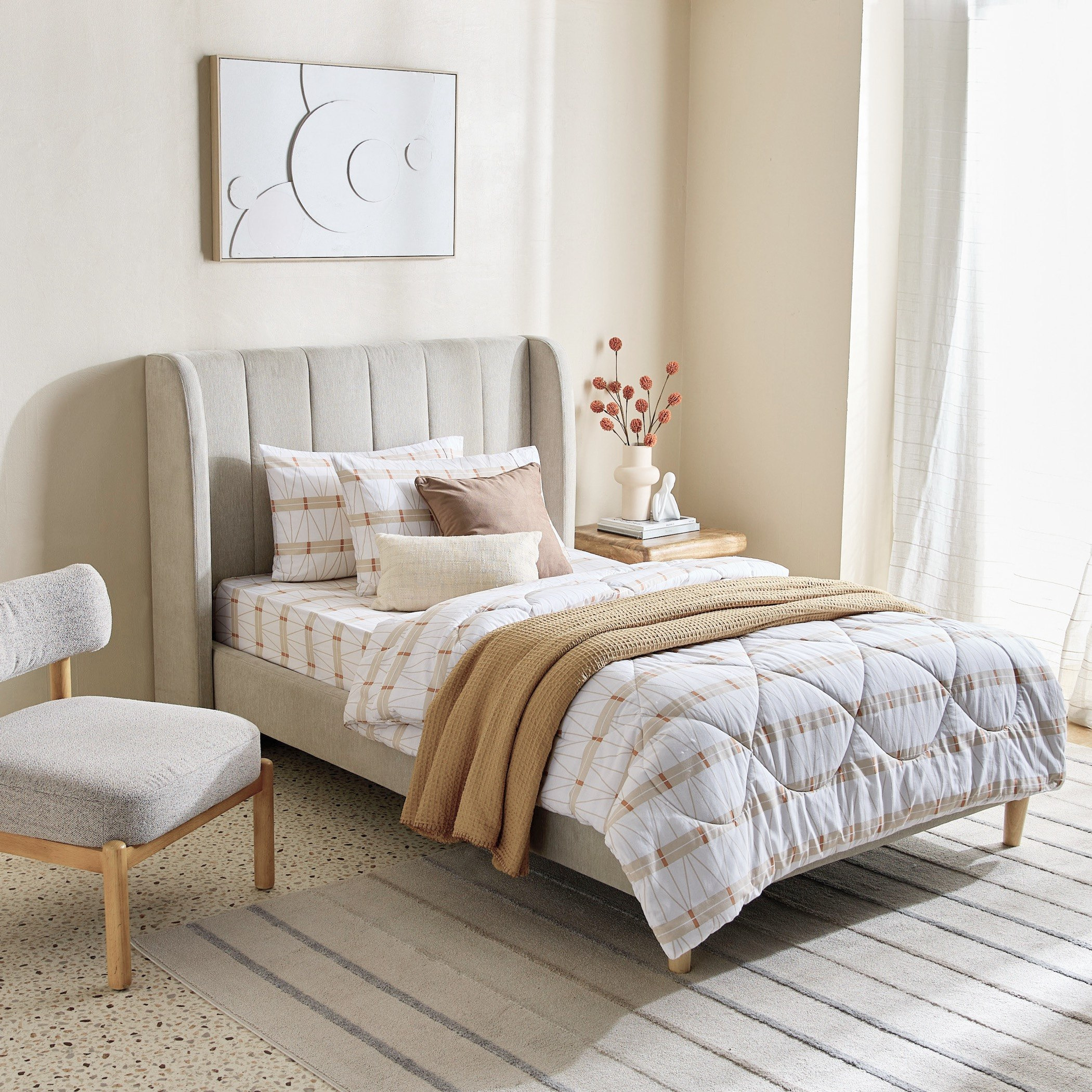 Malta Lattice Printed Cotton Single Fitted Sheet - 90x200+33 cm-hbxhomeware-bedding-fittedsheets-image-7