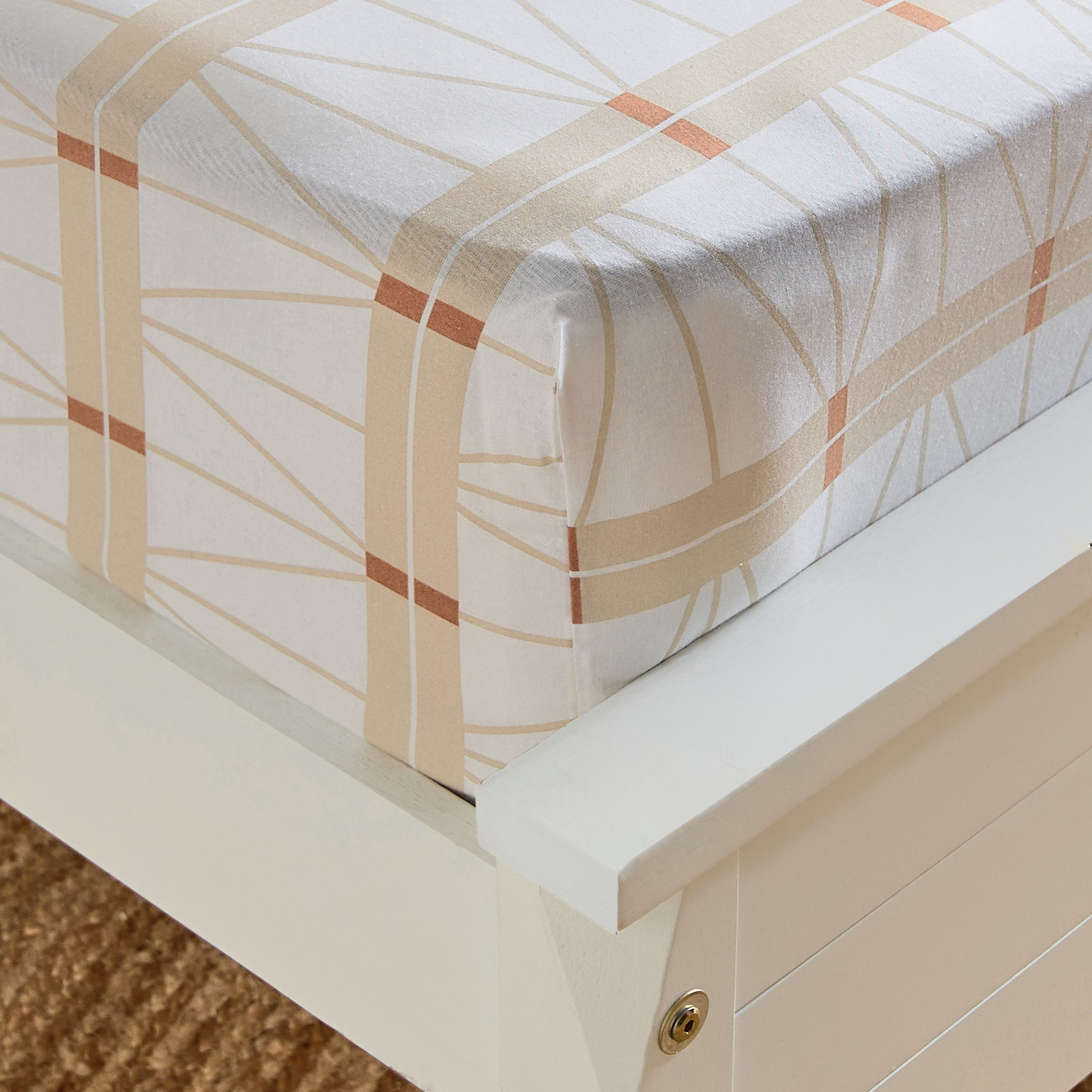 Malta Lattice Printed Cotton Queen Fitted Sheet - 150x200+33 cm-hbxhomeware-bedding-fittedsheets-image-3