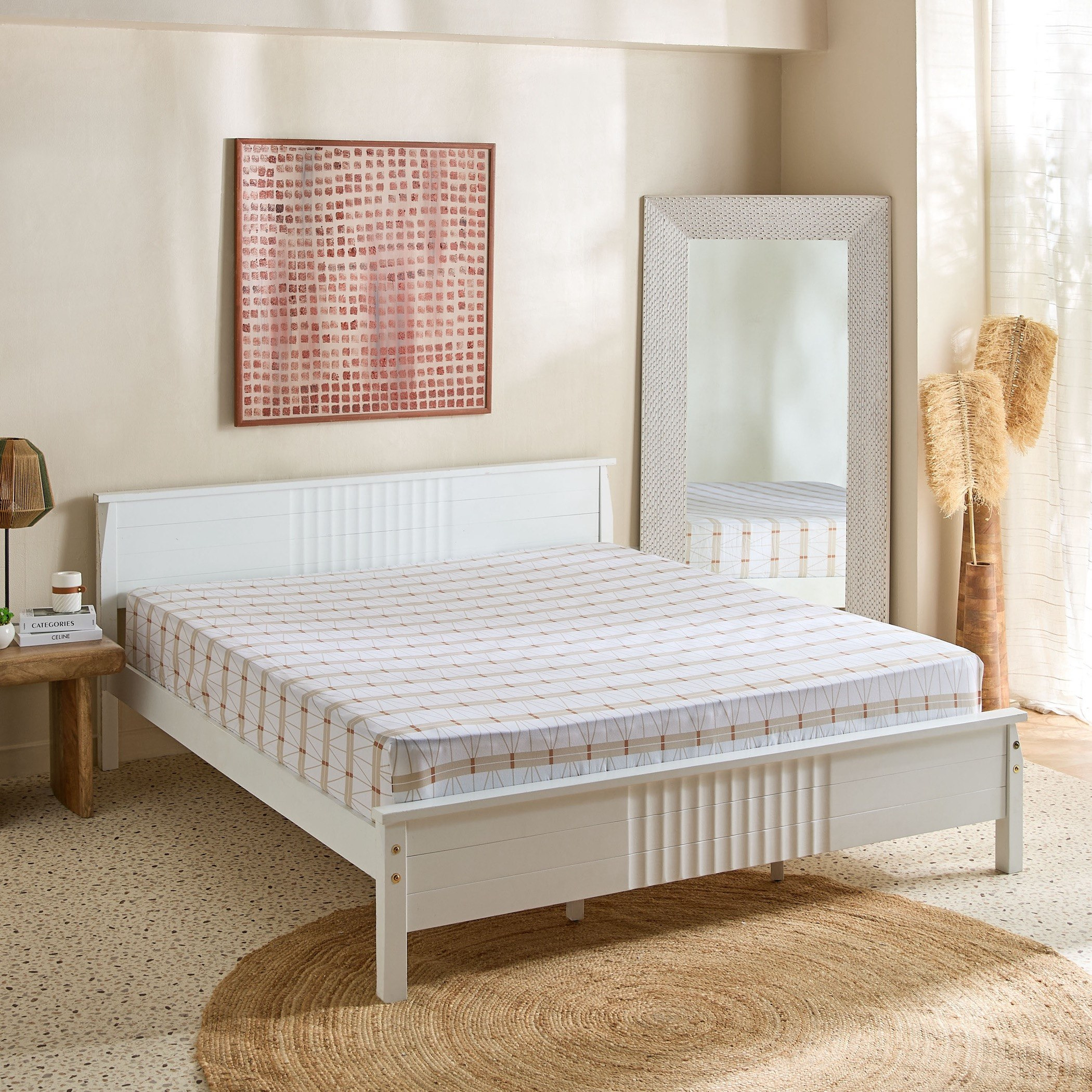 شرشف مطاطي سوبر كينج قطن بطبعات لاتيس من مالطا -200x200+33 سم-hbxhomeware-bedding-fittedsheets-image-2