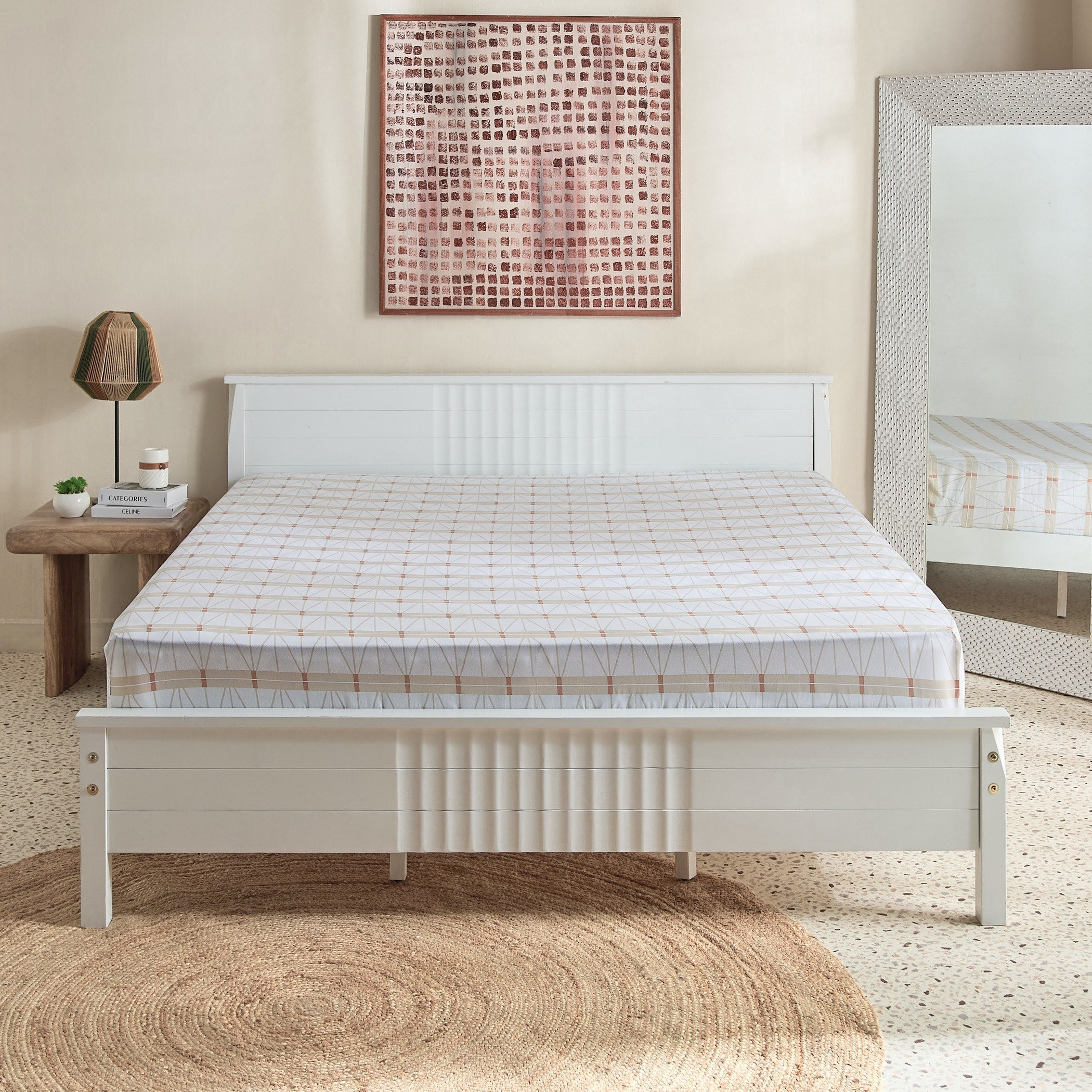 شرشف مطاطي سوبر كينج قطن بطبعات لاتيس من مالطا -200x200+33 سم-hbxhomeware-bedding-fittedsheets-image-3