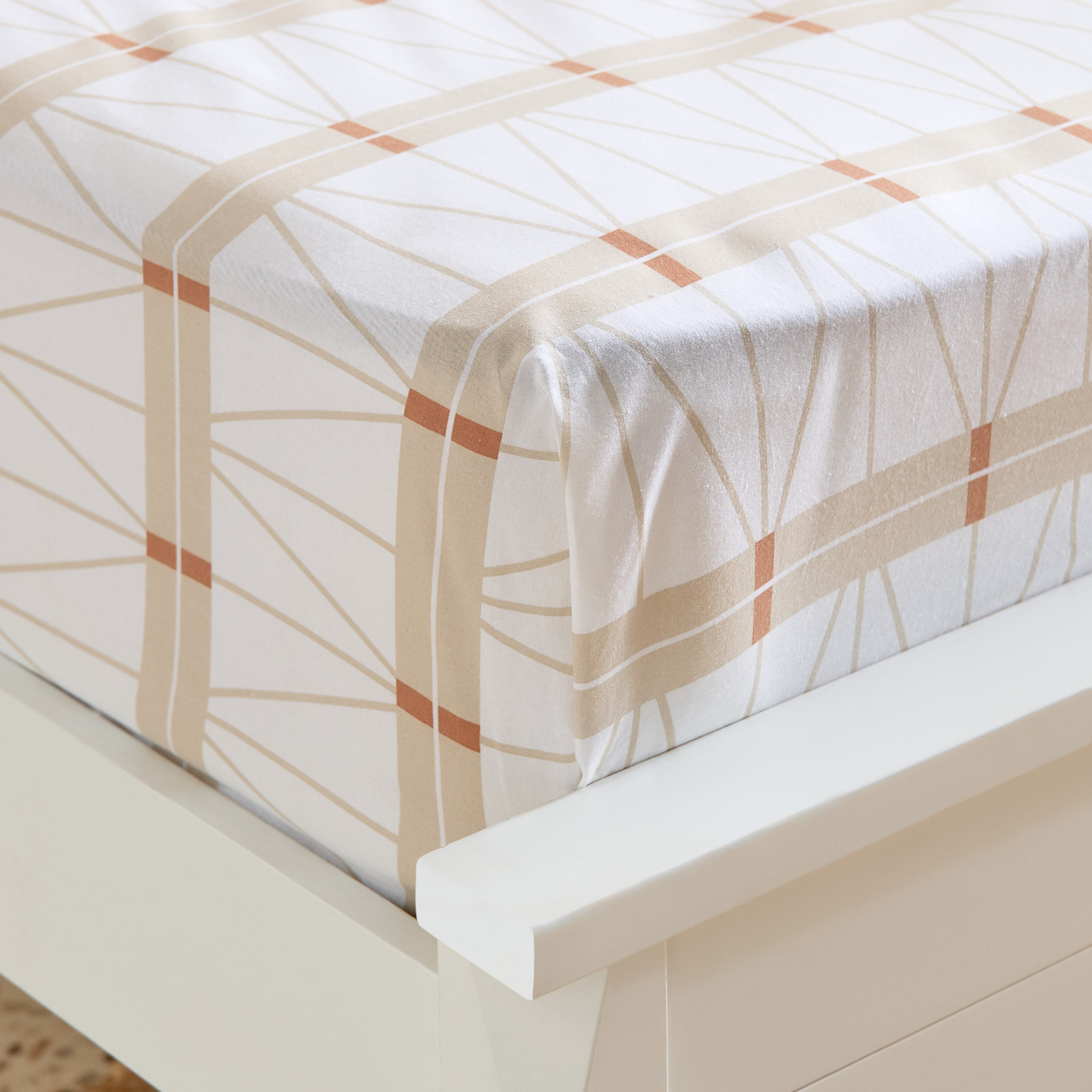 Malta Lattice Printed Cotton King Flat Sheet - 240x260 cm-hbxhomeware-hbxbedroom-image-4