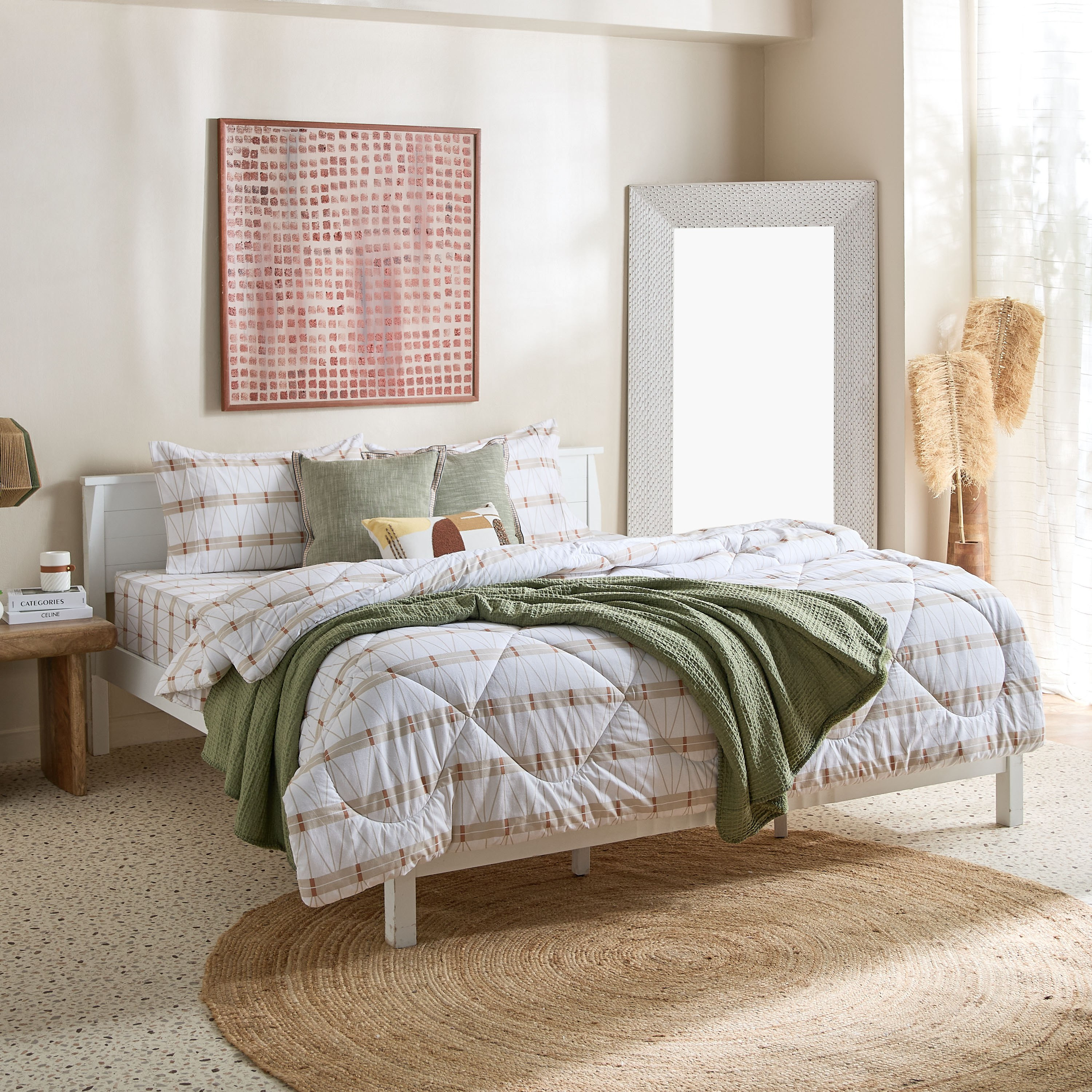 Malta Lattice Printed Cotton King Flat Sheet - 240x260 cm-hbxhomeware-hbxbedroom-image-6