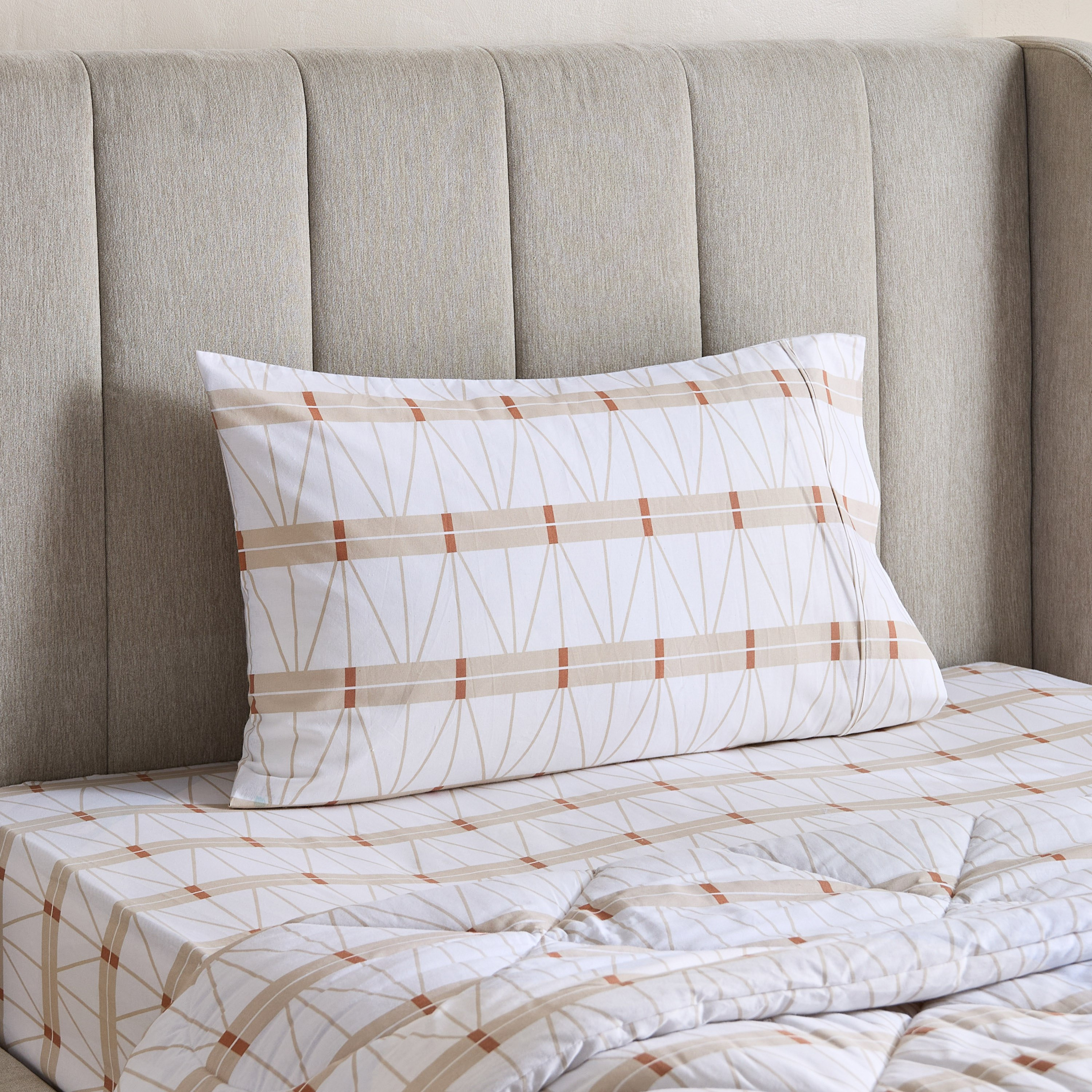 Malta Lattice 2-Piece Printed Cotton Single Comforter Set - 135x220 cm-hbxhomeware-hbxdecorandfurnishings-image-1
