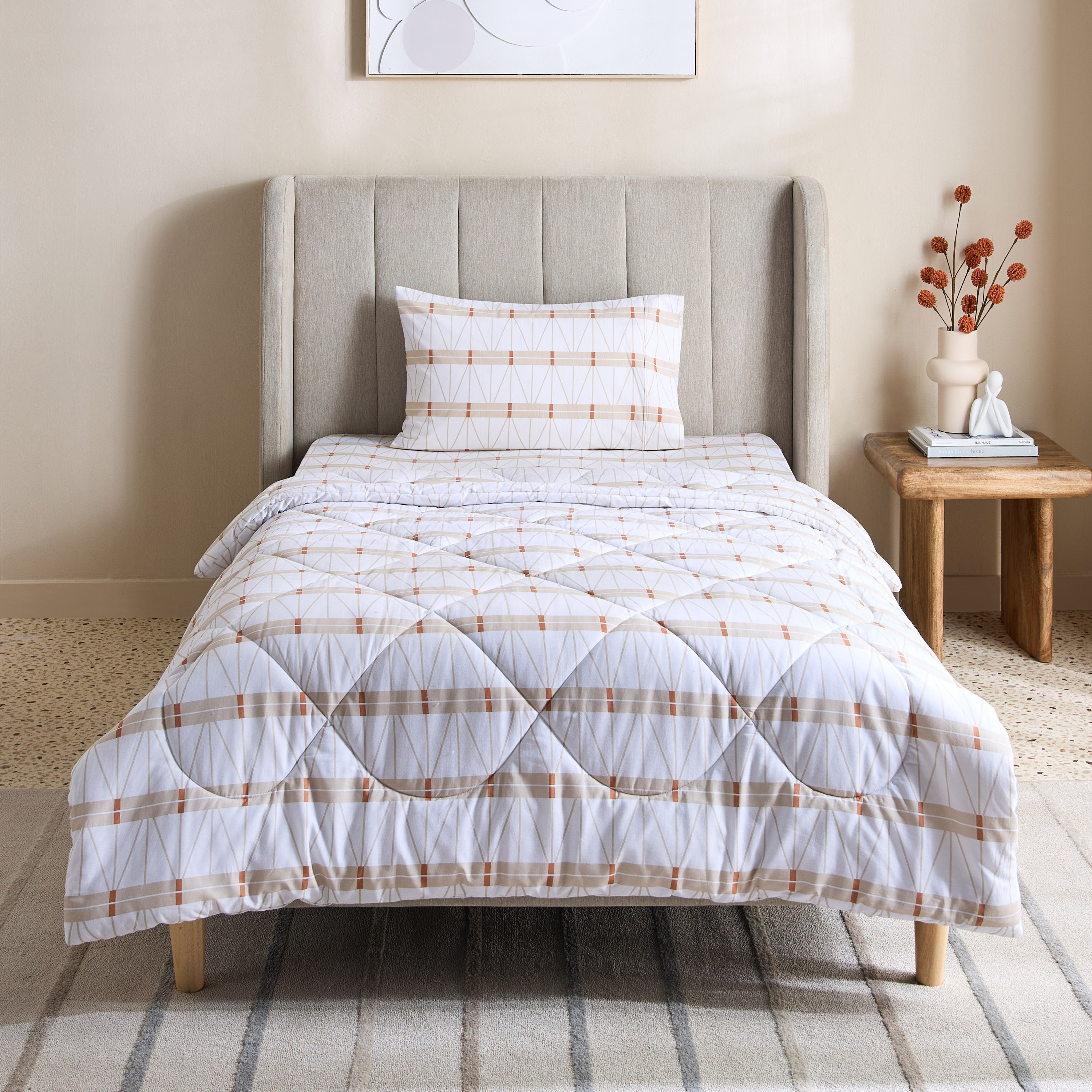 Malta Lattice 2-Piece Printed Cotton Single Comforter Set - 135x220 cm-hbxhomeware-hbxdecorandfurnishings-image-3