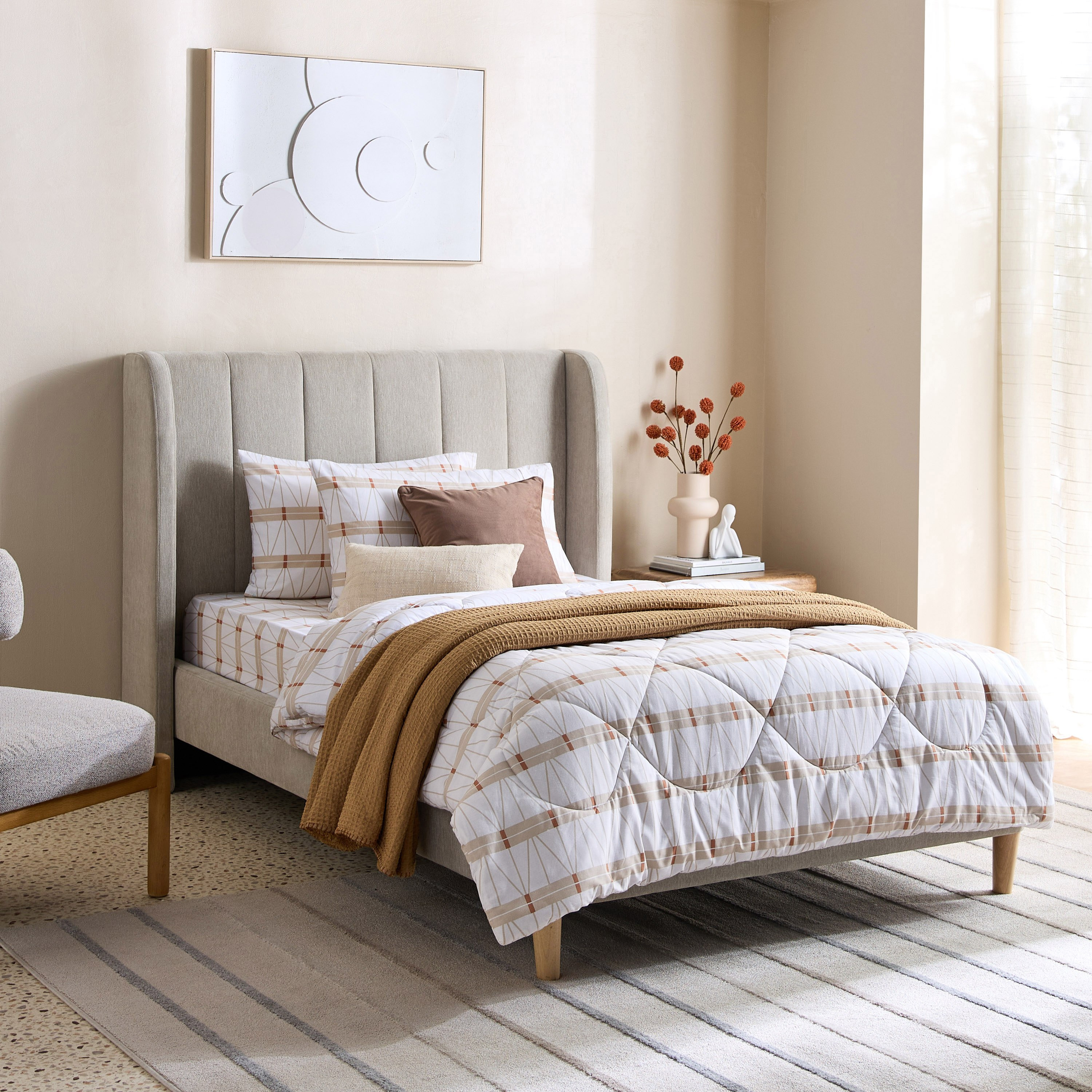 Malta Lattice 2-Piece Printed Cotton Single Comforter Set - 135x220 cm-hbxhomeware-hbxdecorandfurnishings-image-8