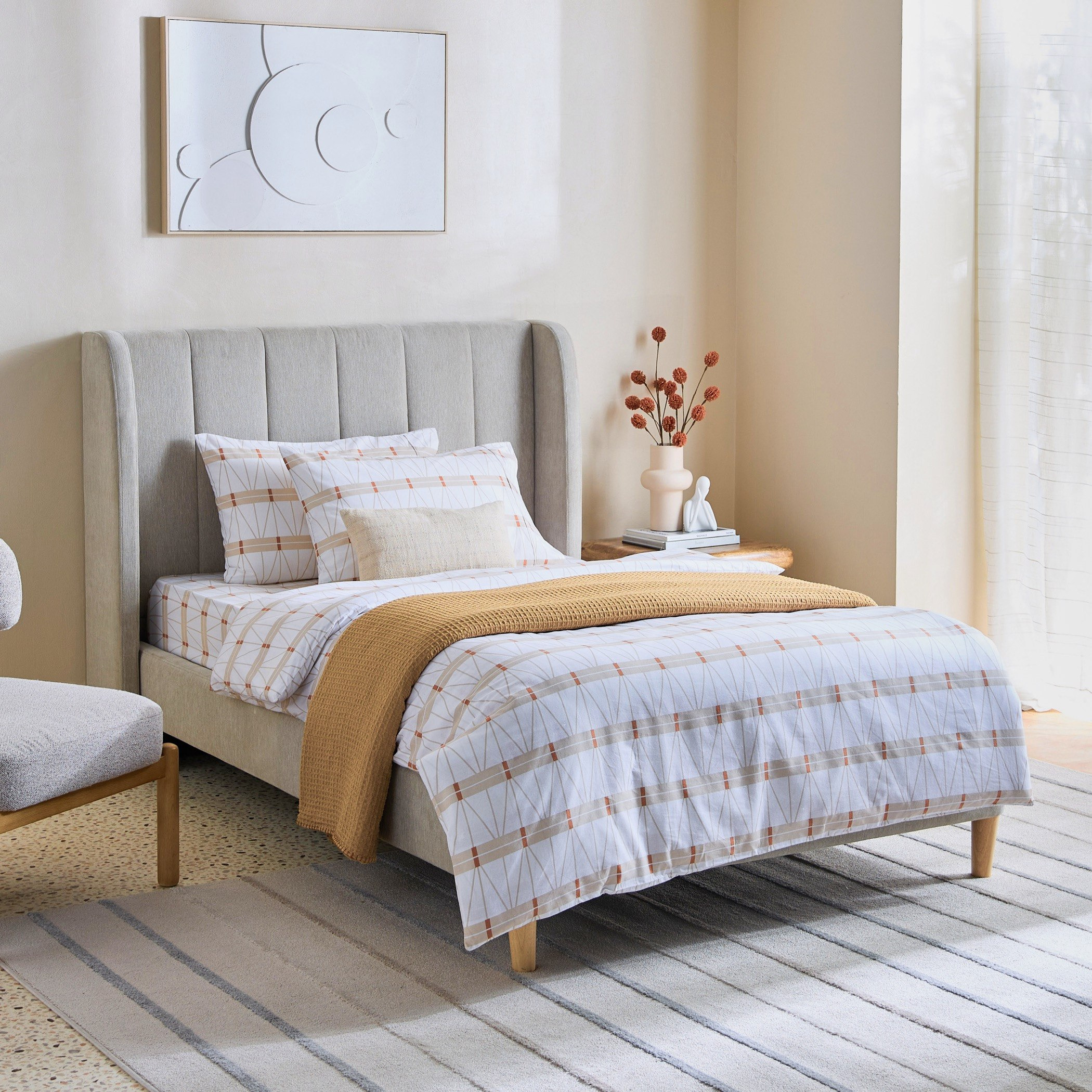 طقم غطاء لحاف مفرد قطن بطبعات قطعتين من مالطا - 135x200 سم-hbxhomeware-hbxdecorandfurnishings-image-9