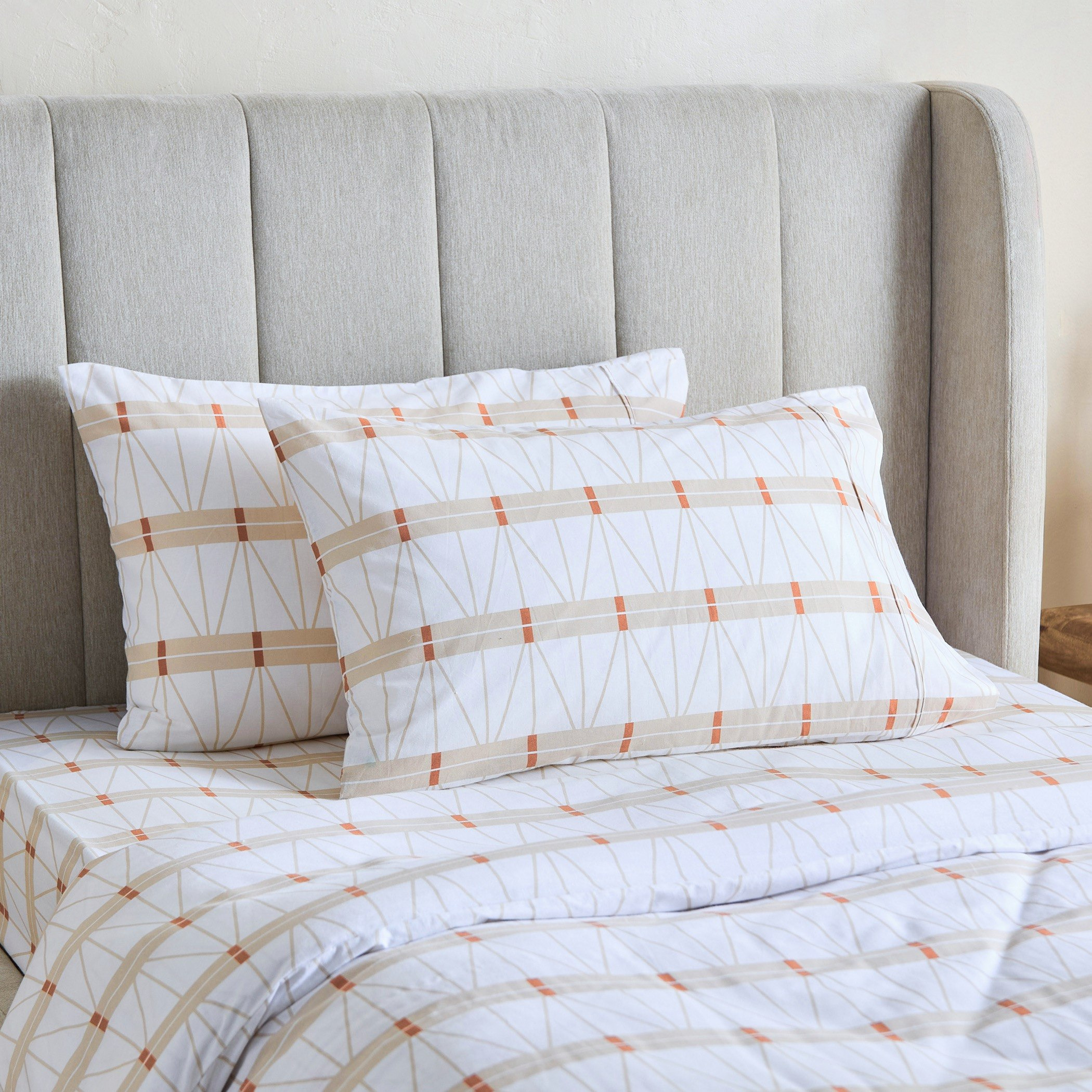 Malta Lattice 3-Piece Printed Cotton Twin Duvet Cover Set - 150x220 cm-hbxhomeware-hbxdecorandfurnishings-image-1