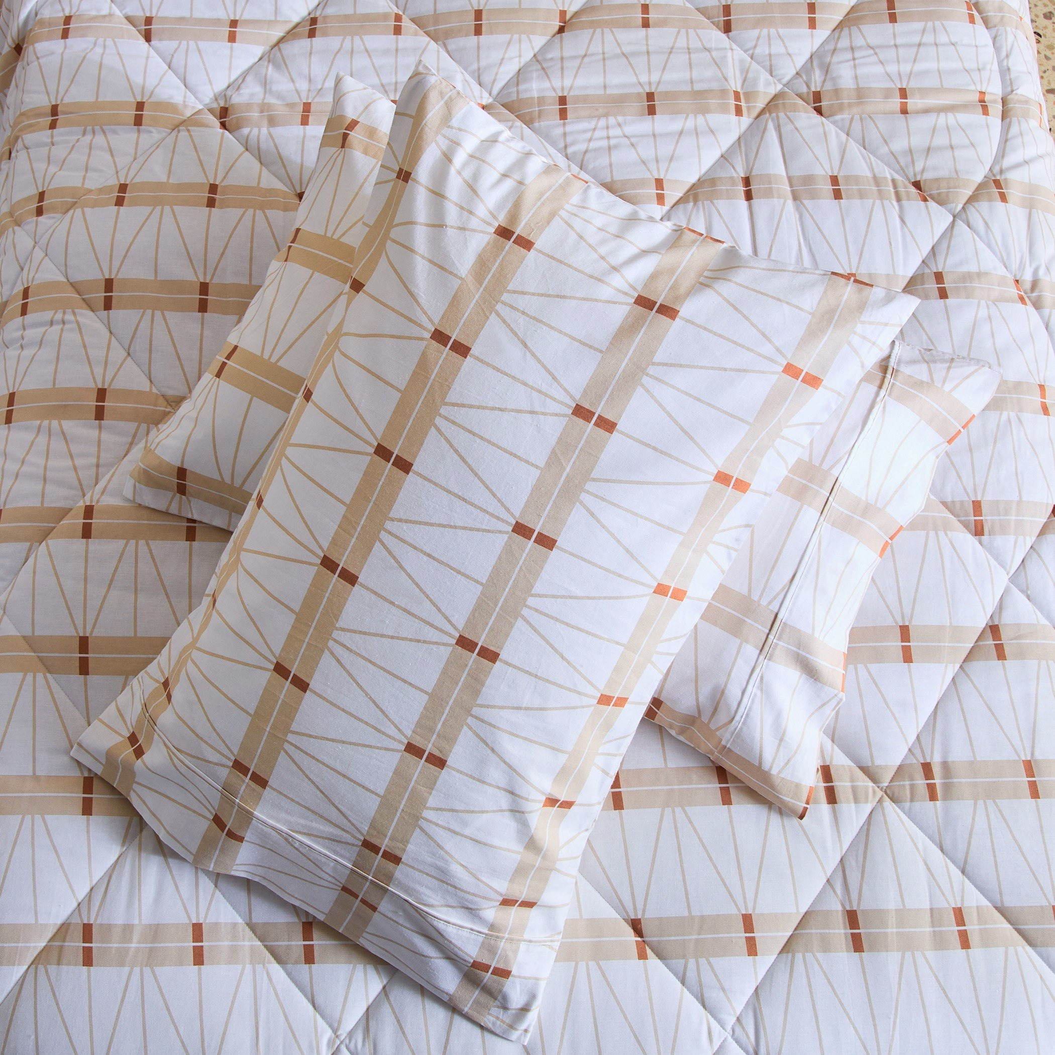 Malta Lattice 3-Piece Printed Cotton Twin Duvet Cover Set - 150x220 cm-hbxhomeware-hbxdecorandfurnishings-image-7