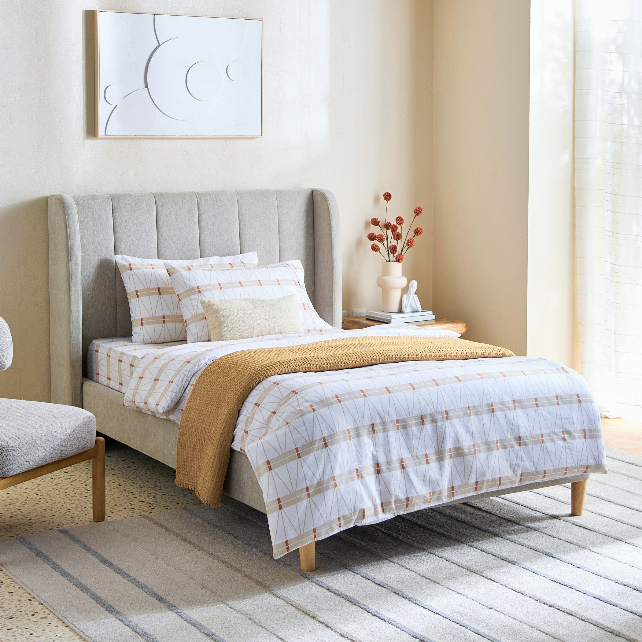 Malta Lattice 3-Piece Printed Cotton Twin Duvet Cover Set - 150x220 cm-hbxhomeware-hbxdecorandfurnishings-image-9