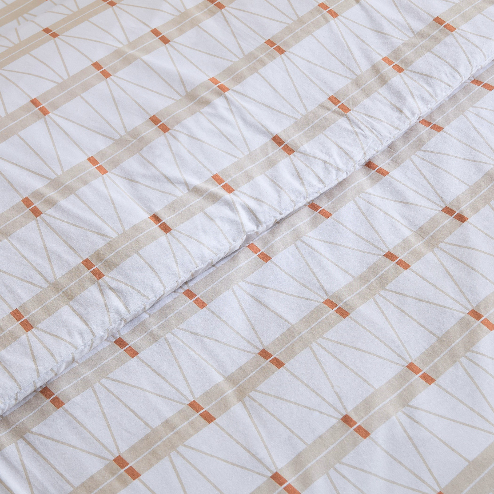 Malta Lattice 3-Piece Printed Cotton Super King Duvet Cover Set - 220x240 cm-hbxhomeware-hbxdecorandfurnishings-image-4