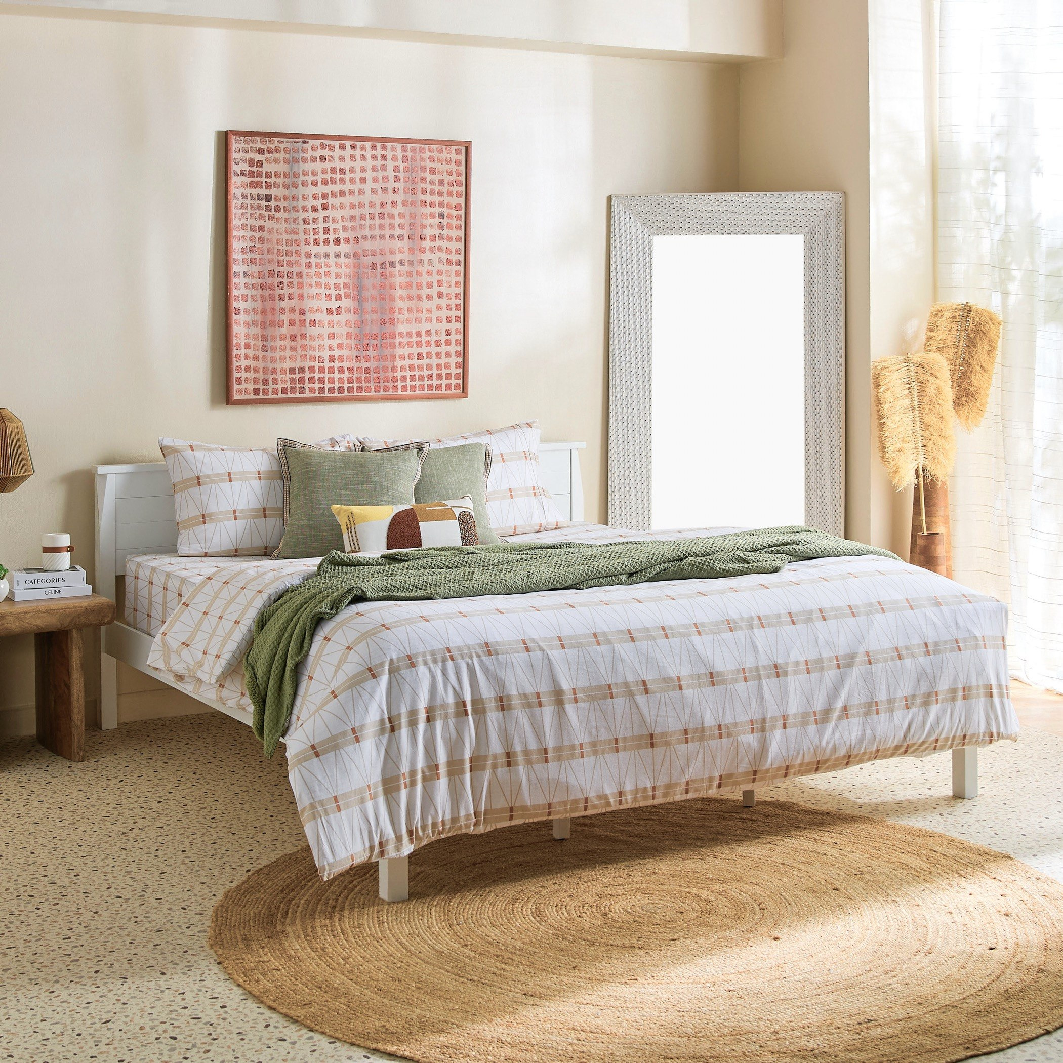 Malta Lattice 3-Piece Printed Cotton Super King Duvet Cover Set - 220x240 cm-hbxhomeware-hbxdecorandfurnishings-image-9