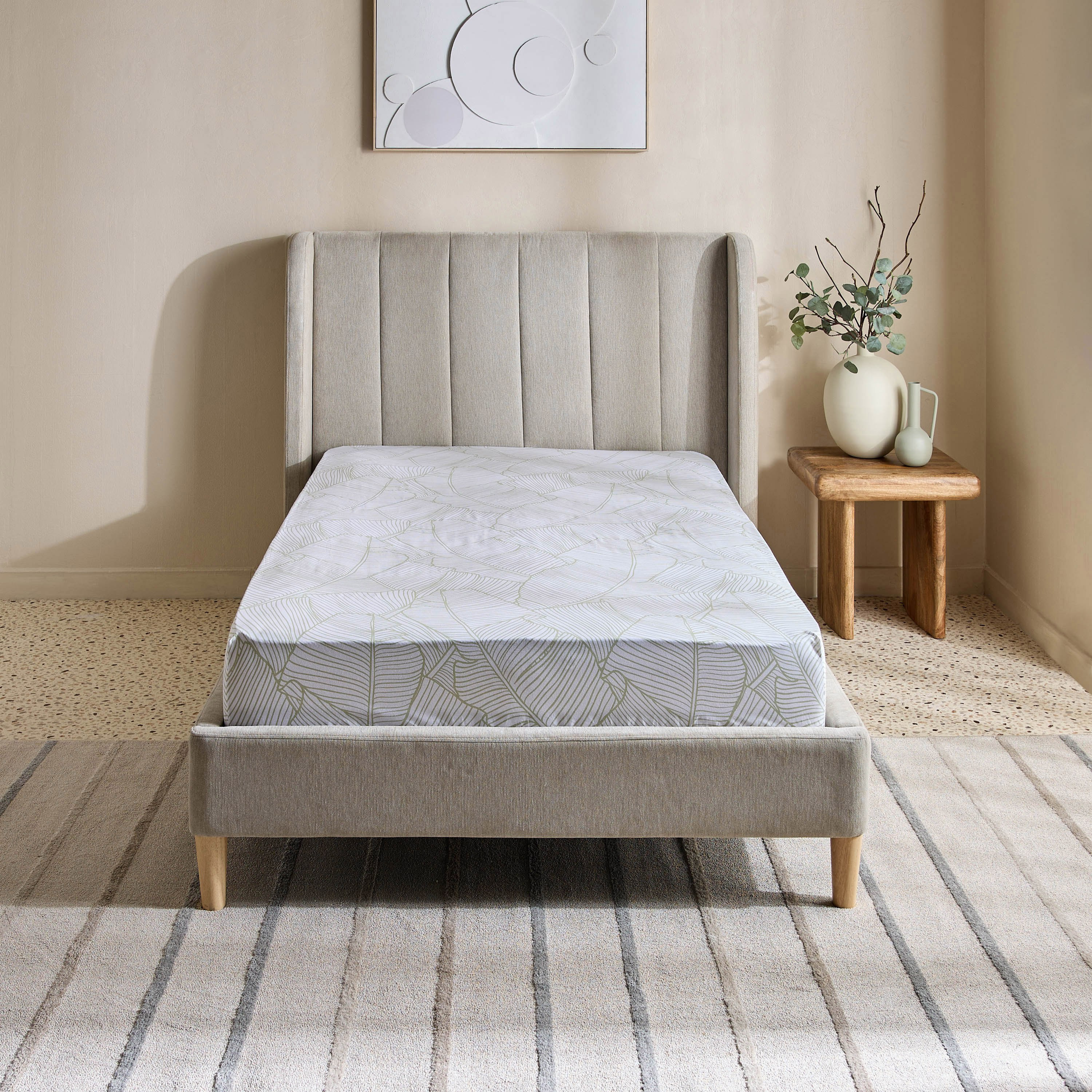 شرشف مطاطي فردي قطن بطبعات من مالطا-سيلڤا - 90x200+33 سم-hbxhomeware-bedding-fittedsheets-image-3