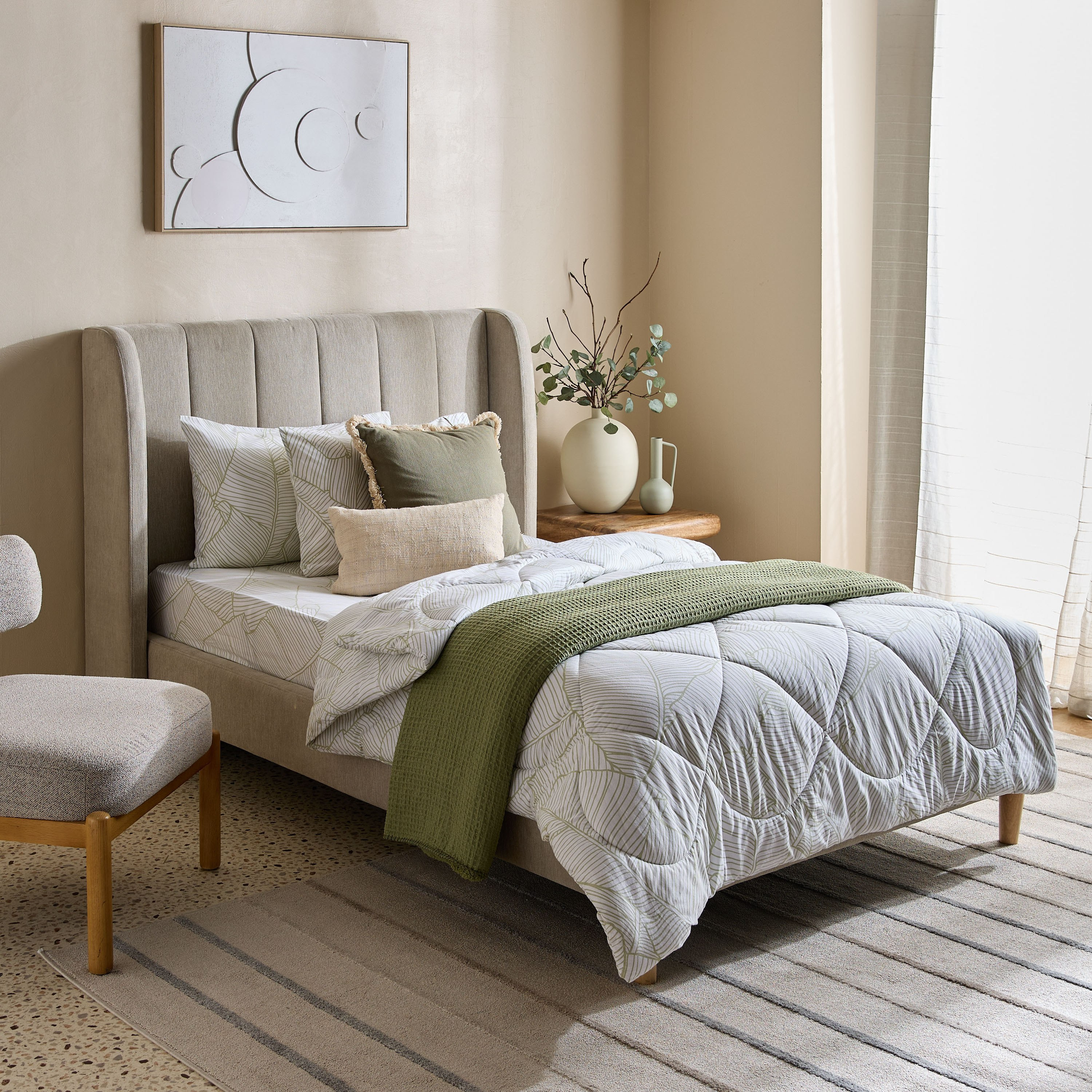شرشف مطاطي فردي قطن بطبعات من مالطا-سيلڤا - 90x200+33 سم-hbxhomeware-bedding-fittedsheets-image-7