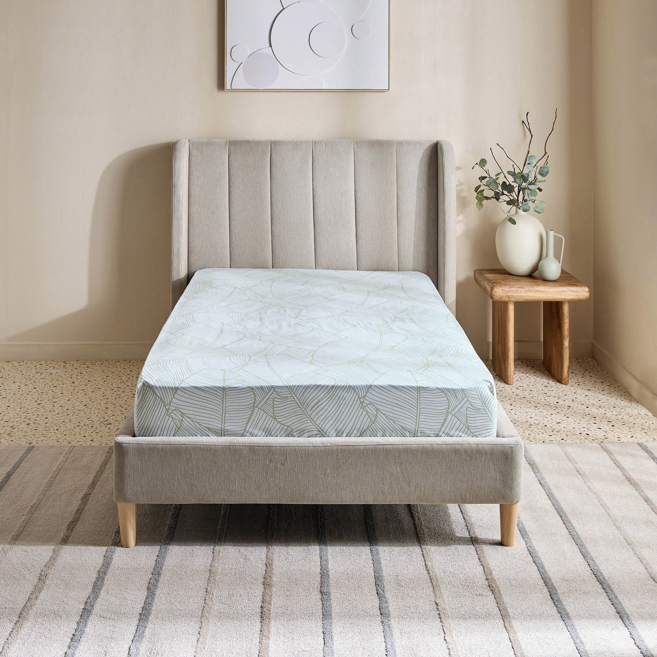 Malta-Sylva Printed Cotton Twin Fitted Sheet - 120x200+33 cm-hbxhomeware-bedding-fittedsheets-image-2
