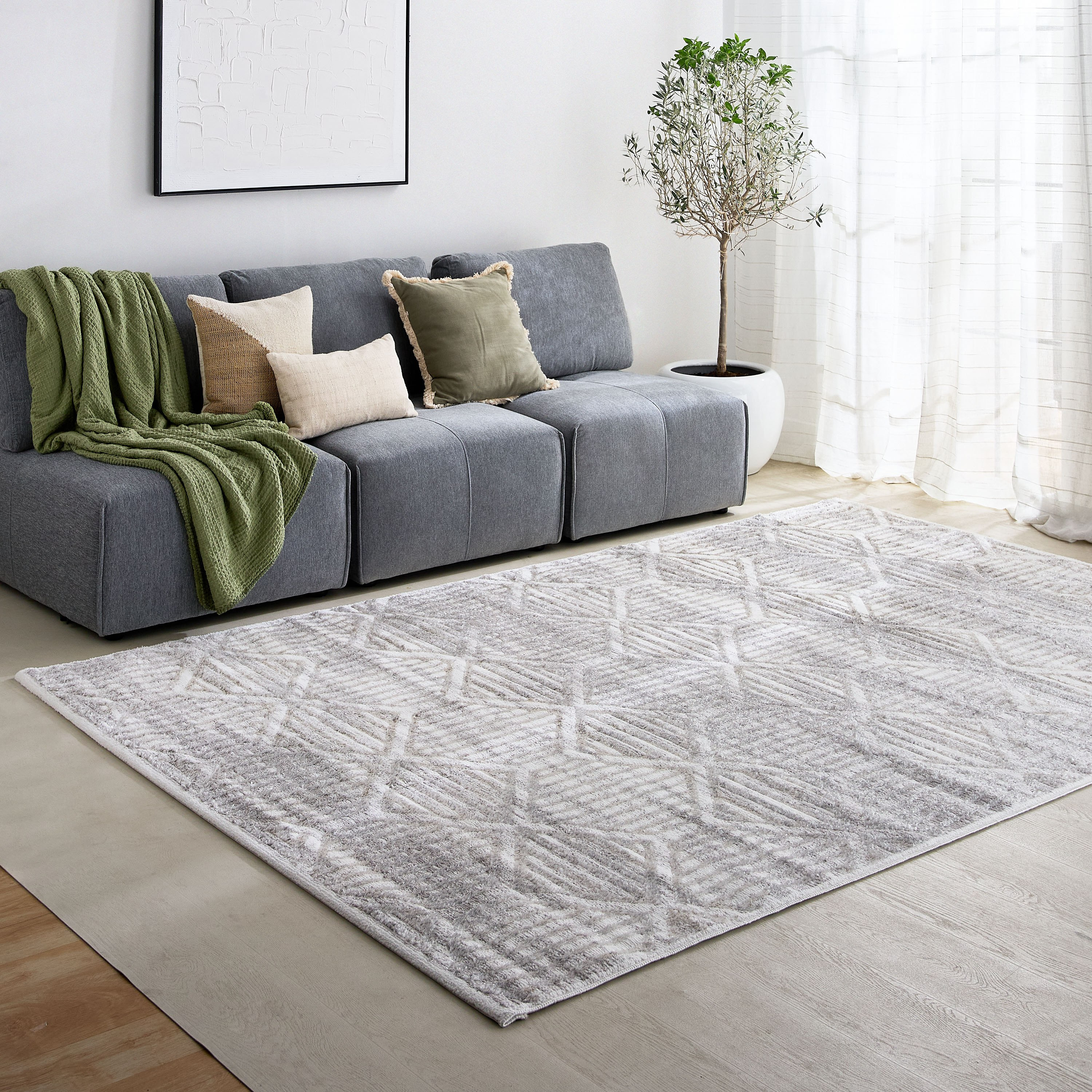 Gloss Brent Stain Resistant Polypropylene Rug - 250x360 cm-hbxdecorandfurnishings-floorcoverings-rugs-image-5