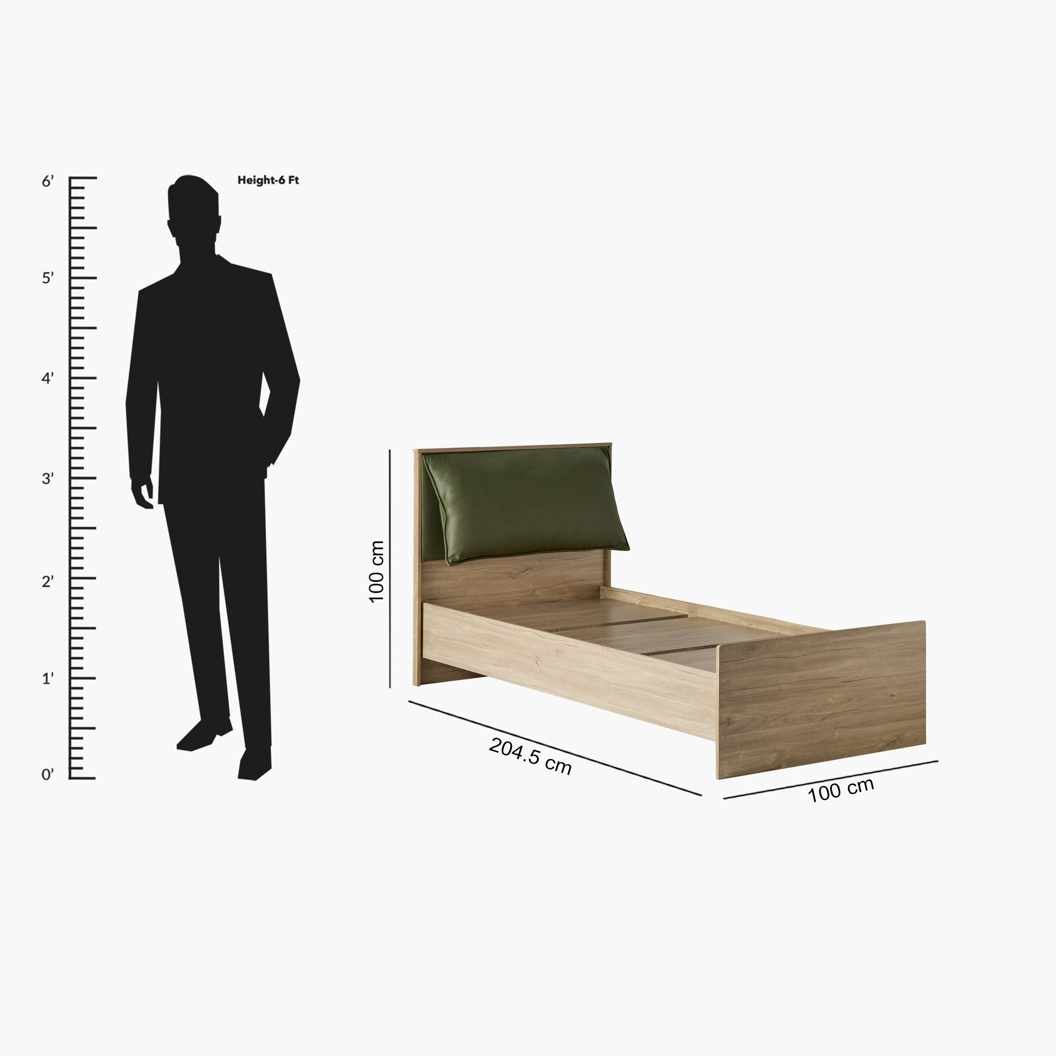 Movo Fern Single Bed with Upholstered Headboard -  90x200 cm-hbxkidsandyouth-bedsandbedsets-beds-single-image-9