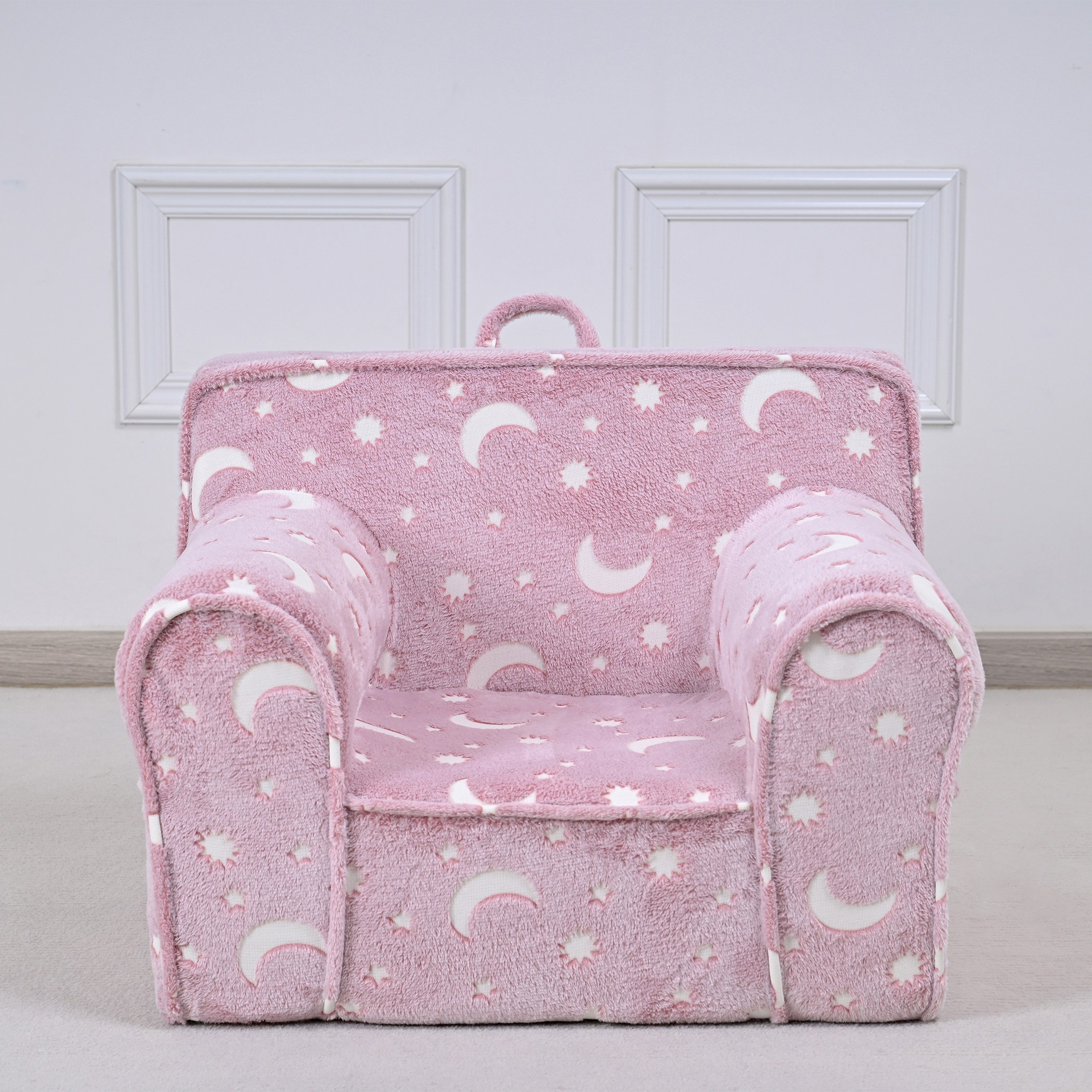 Aurora Kids Comfy Armchair with Glow in Dark Fabric and Carrying Handle-hbxfurniture-kidsroom-studychairs-image-2