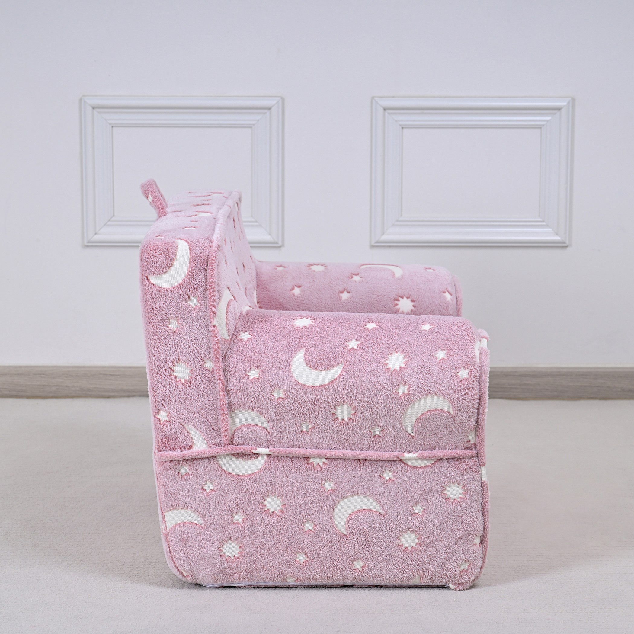 Aurora Kids Comfy Armchair with Glow in Dark Fabric and Carrying Handle-hbxfurniture-kidsroom-studychairs-image-3