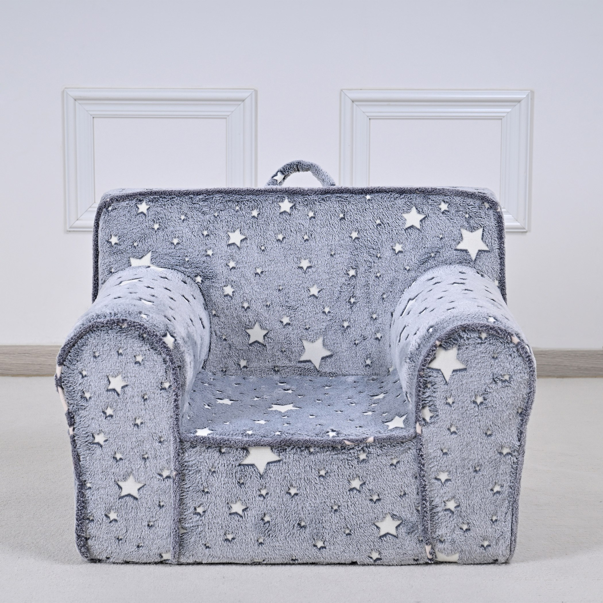 Aurora Kids Comfy Armchair with Glow in Dark Fabric and Carrying Handle-hbxfurniture-kidsroom-studychairs-image-1