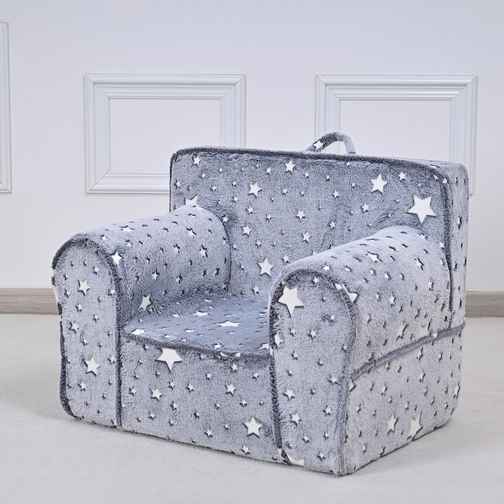 Aurora Kids Comfy Armchair with Glow in Dark Fabric and Carrying Handle-hbxfurniture-kidsroom-studychairs-image-8