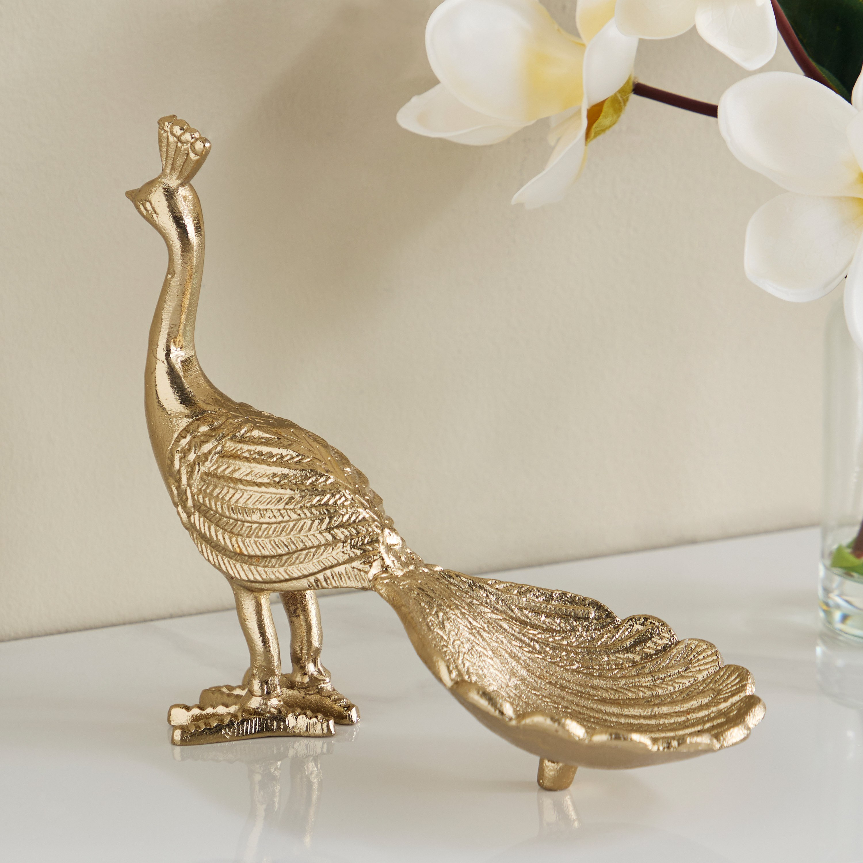 قطعة ديكور ألومنيوم بتصميم طاووس من أوزاوا - 25x12x23 سم-hbxhomeware-homedecor-figurinesandornaments-image-2
