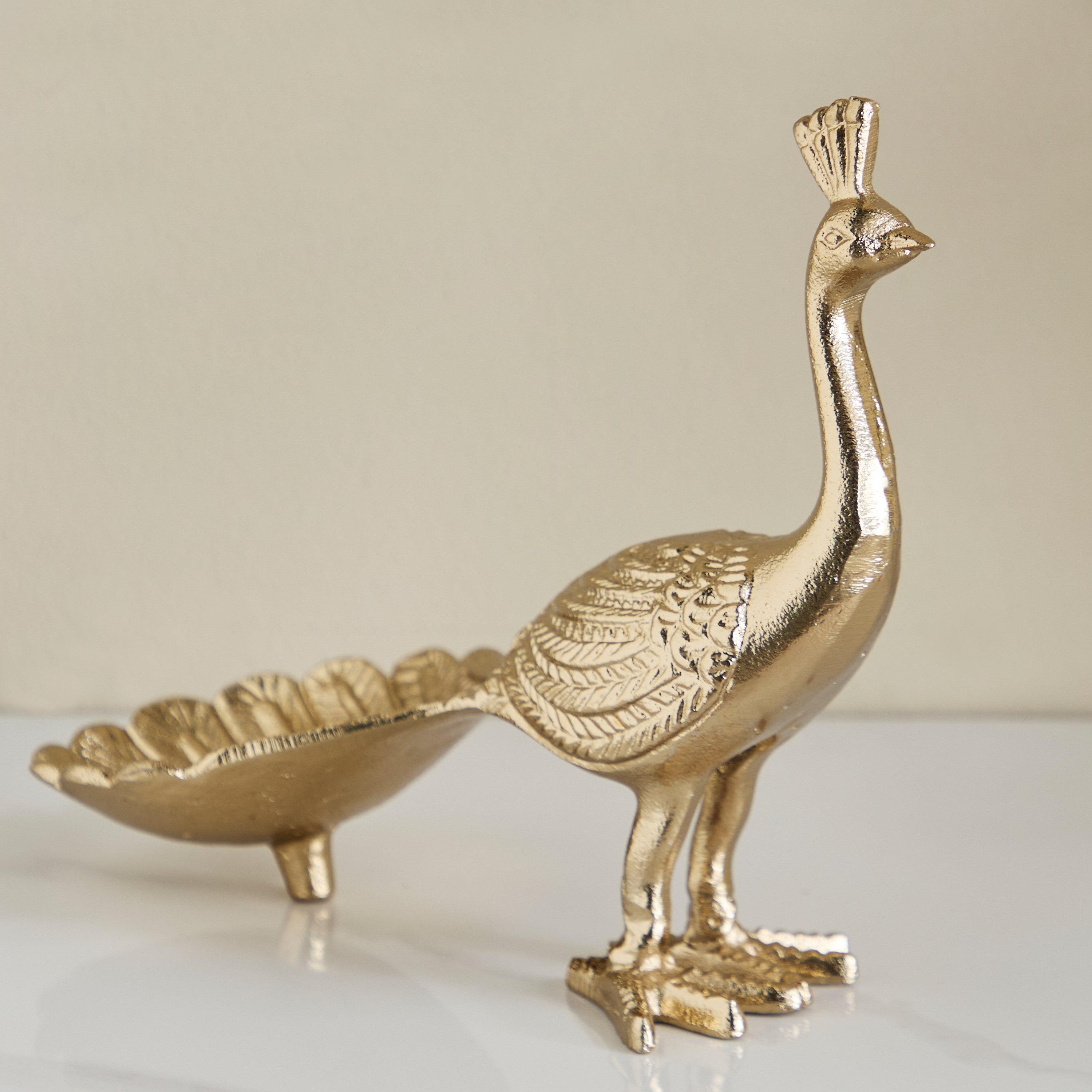 قطعة ديكور ألومنيوم بتصميم طاووس من أوزاوا - 25x12x23 سم-hbxhomeware-homedecor-figurinesandornaments-image-6