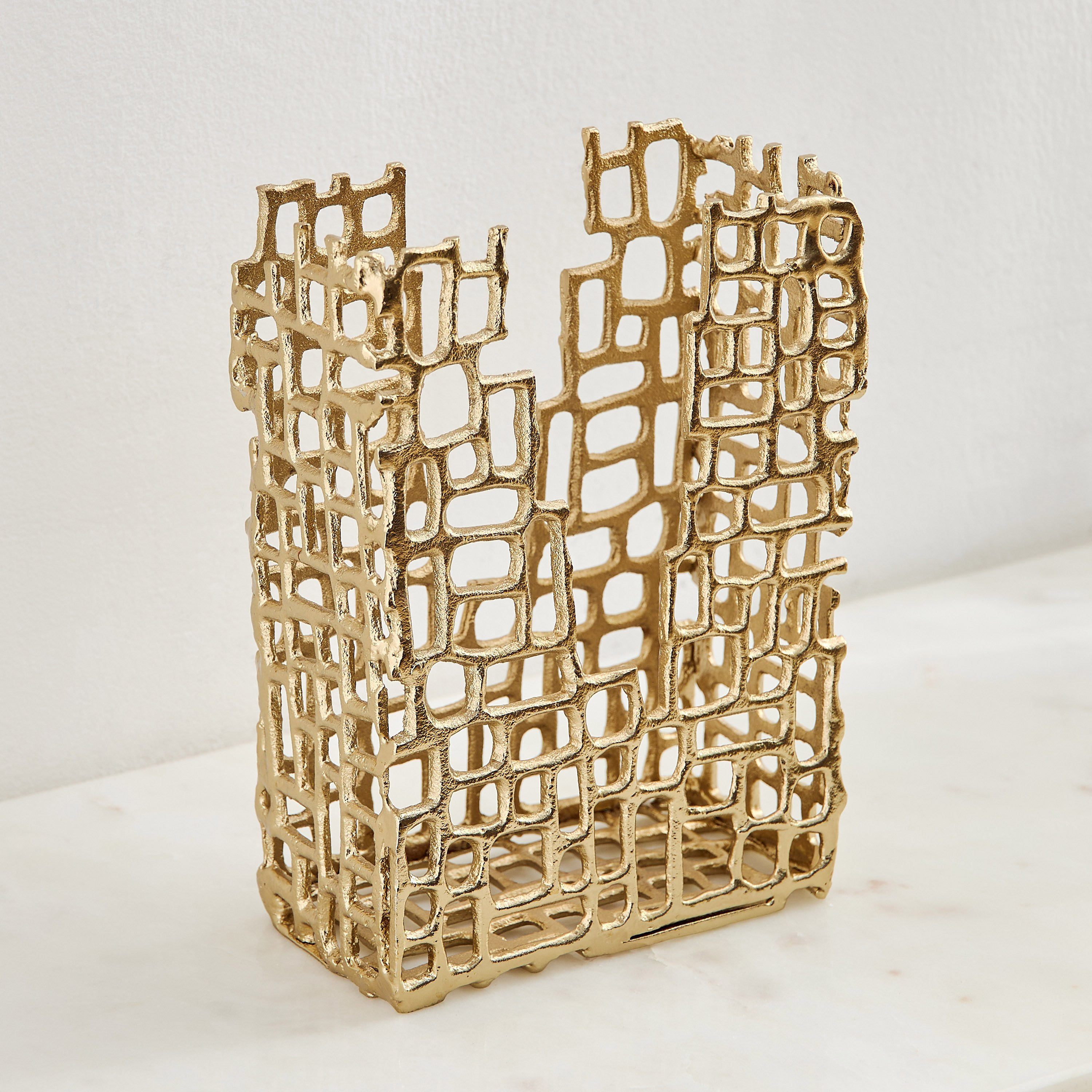 Ozawa Alumnium Cutwork Vase - 20x11x28 cm-hbxhomeware-hbxdecorandfurnishings-image-5