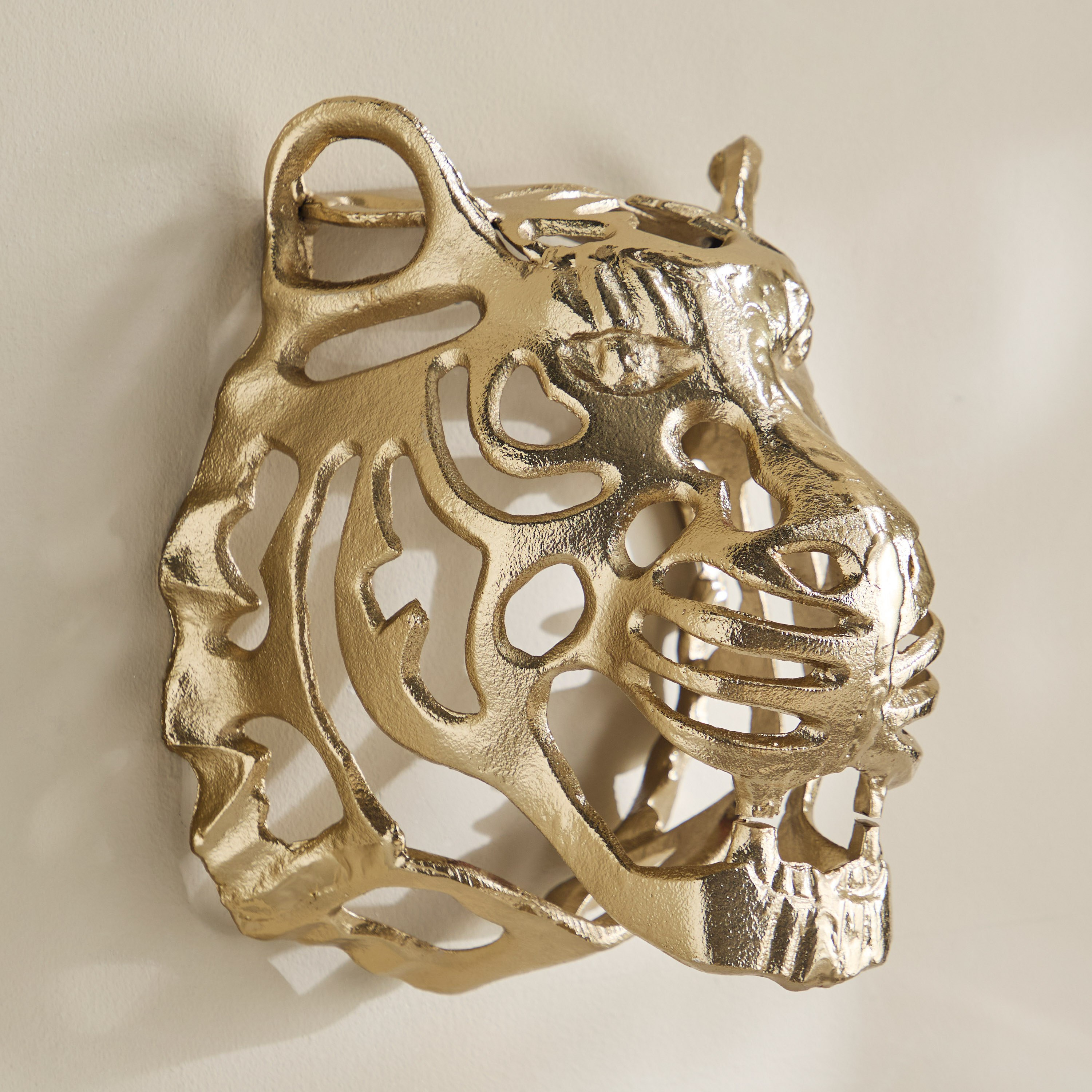 Viola Aluminium Tiger Face Wall Decor - 23x29x30 cm-hbxdiningroom-walldecor-wallart-image-5