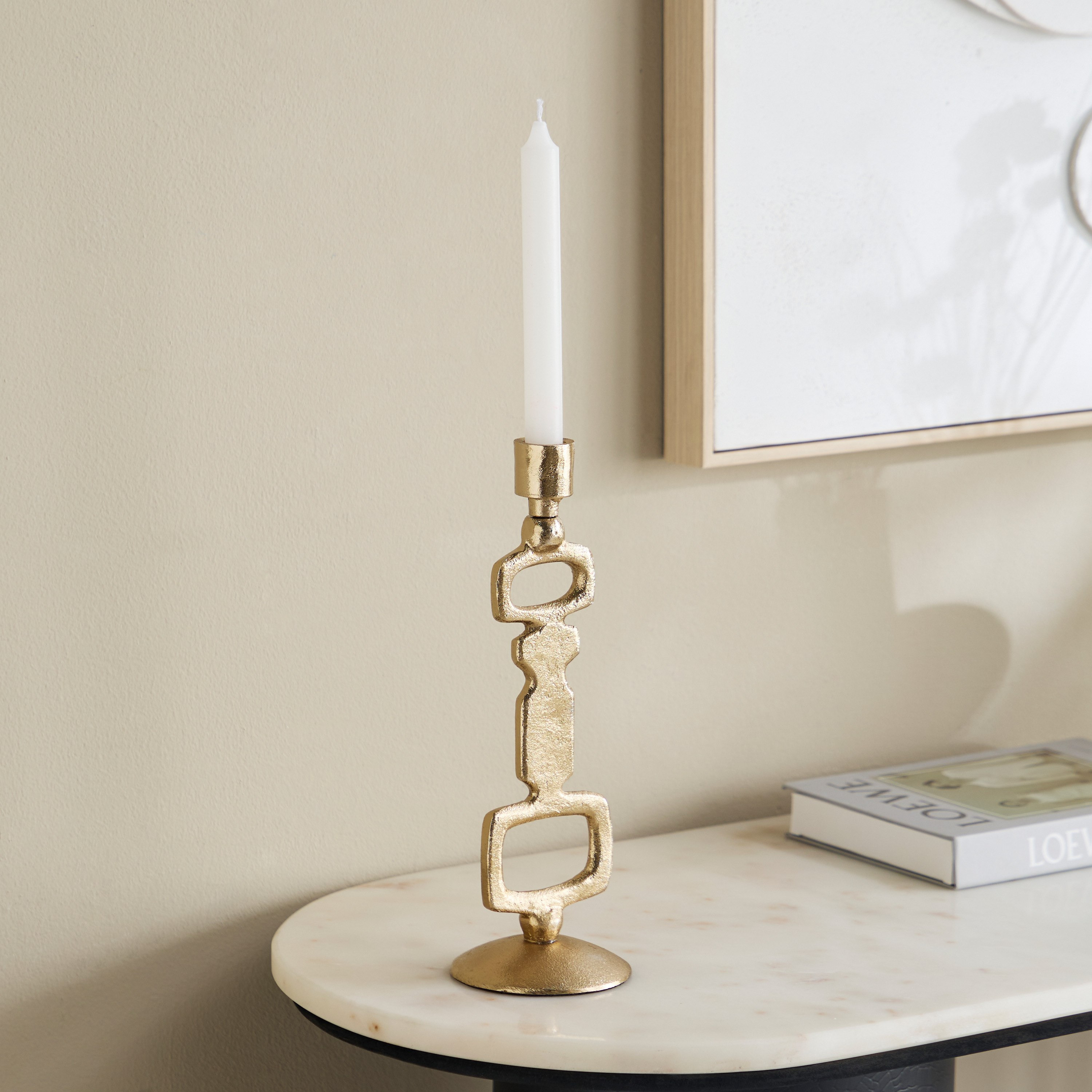 Viola Aluminium Modern Taper Candleholder - 10x10x29 cm-hbxdiningroom-decorandaccessories-candleholders-image-1