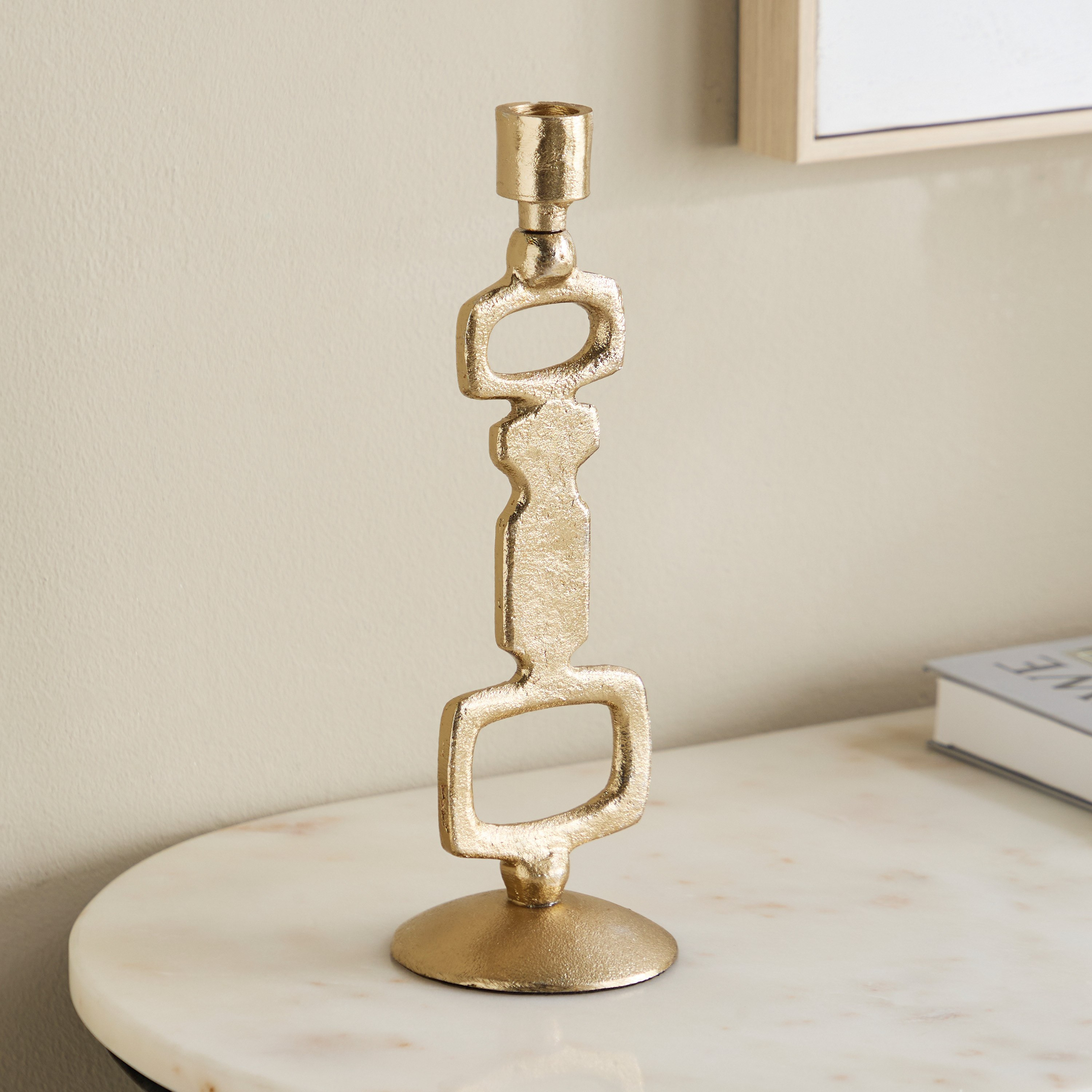 Viola Aluminium Modern Taper Candleholder - 10x10x29 cm-hbxdiningroom-decorandaccessories-candleholders-image-2