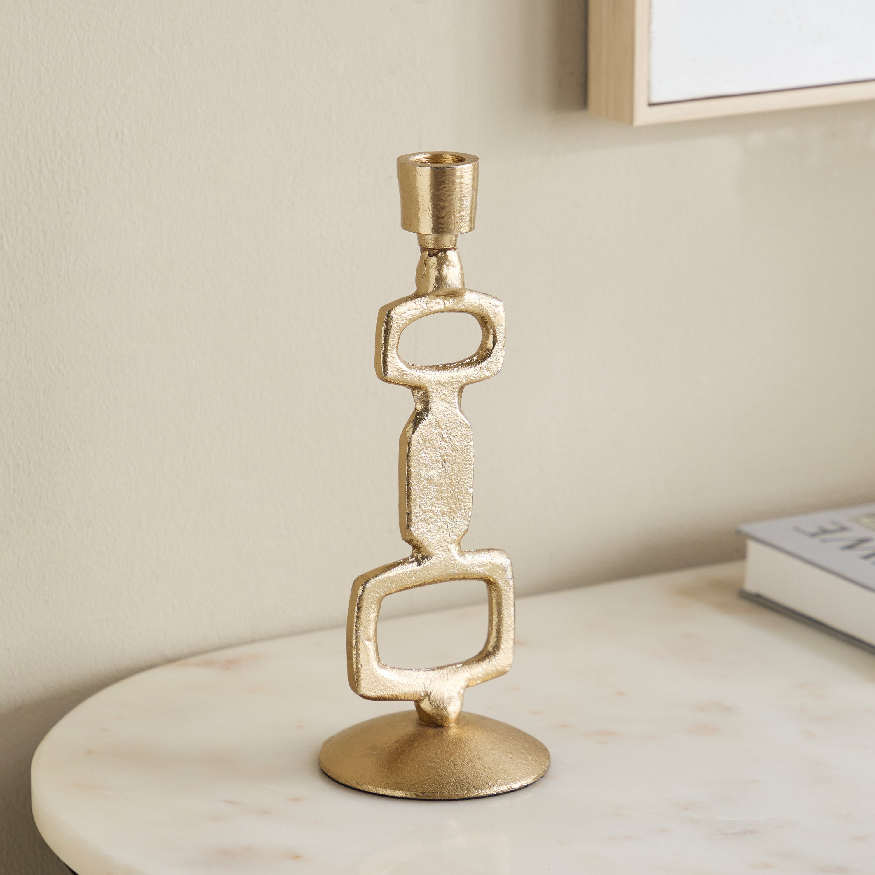 Viola Aluminium Modern Taper Candleholder - 10x10x25 cm-hbxbedroom-homefragrance-candleholders-image-2