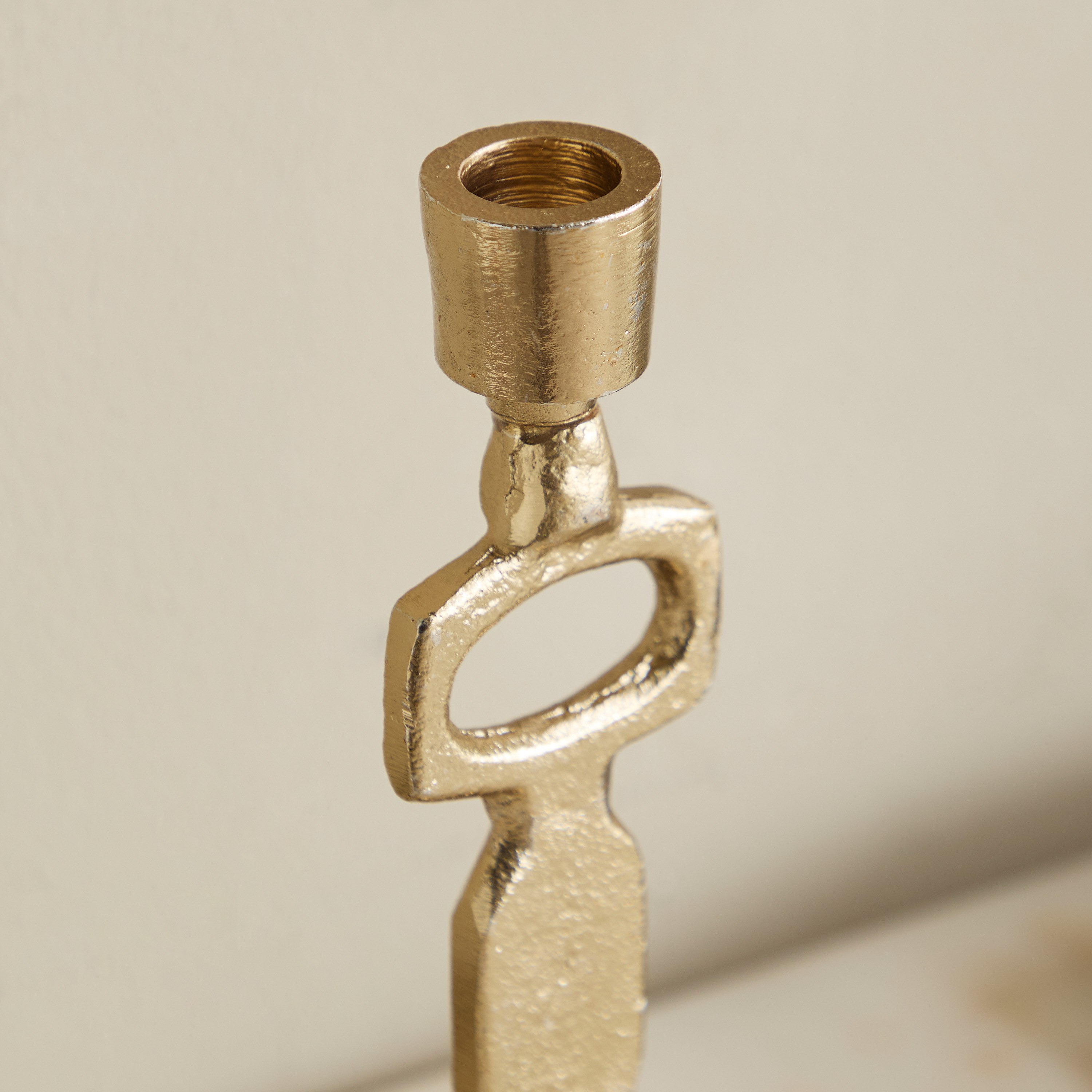 Viola Aluminium Modern Taper Candleholder - 10x10x25 cm-hbxbedroom-homefragrance-candleholders-image-3