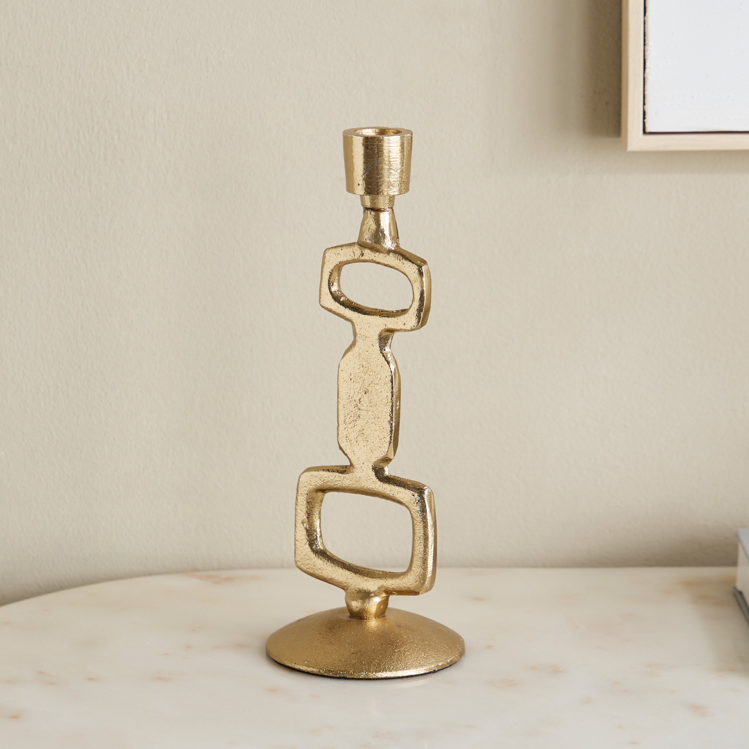 Viola Aluminium Modern Taper Candleholder - 10x10x25 cm-hbxbedroom-homefragrance-candleholders-image-5