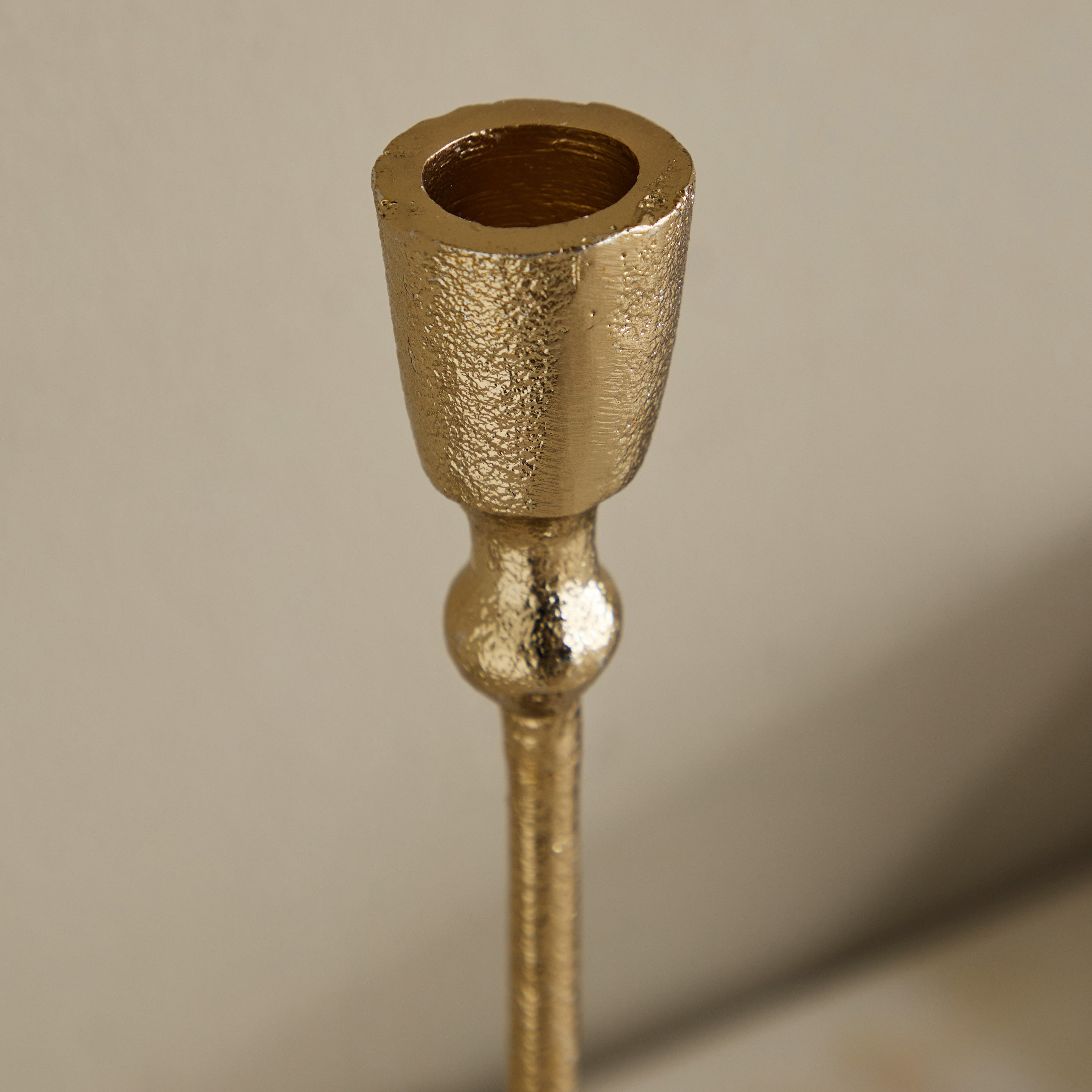 Viola Aluminium Taper Candleholder - 7x7x26 cm-hbxlivingroom-decorandaccessories-candleholders-image-3