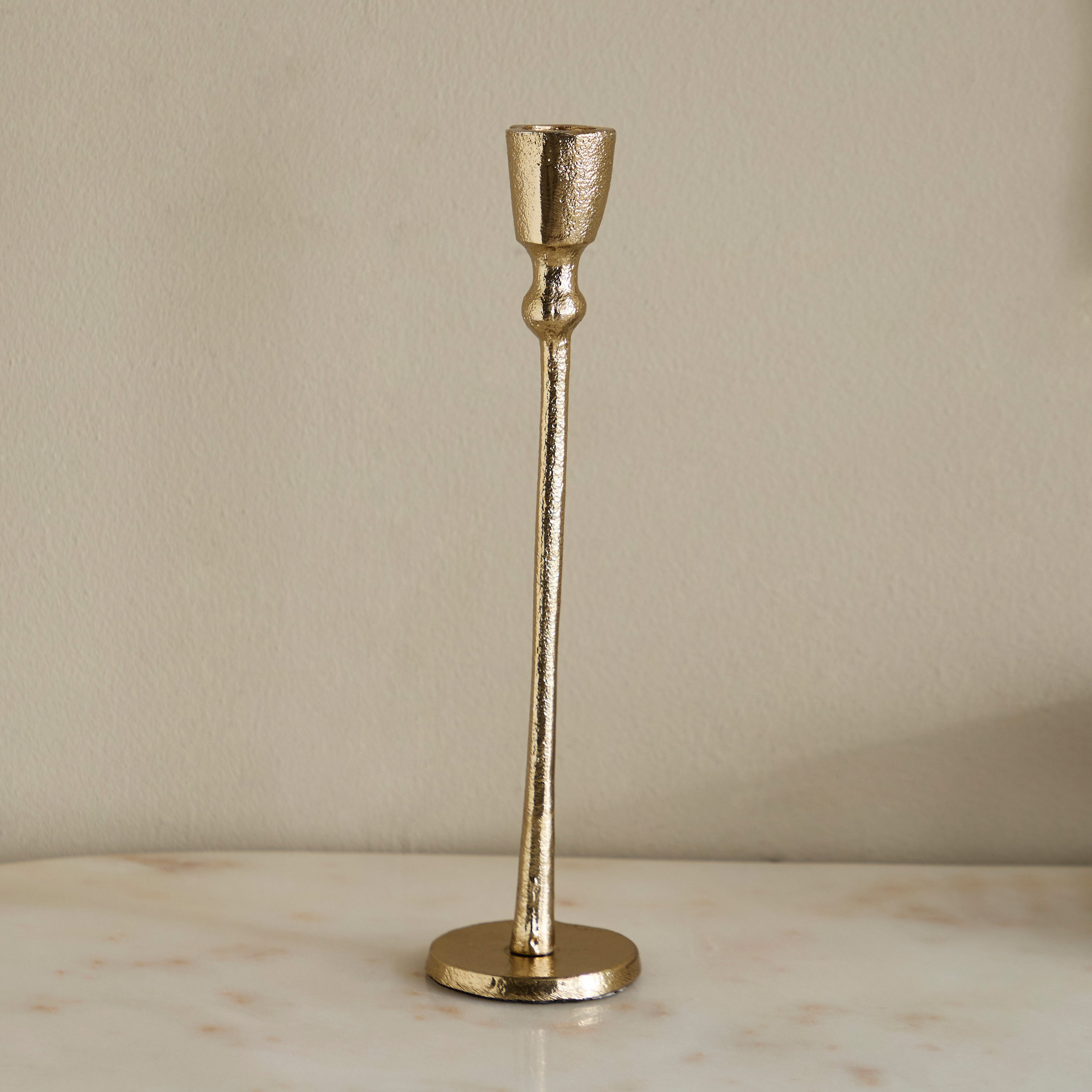 Viola Aluminium Taper Candleholder - 7x7x26 cm-hbxlivingroom-decorandaccessories-candleholders-image-5