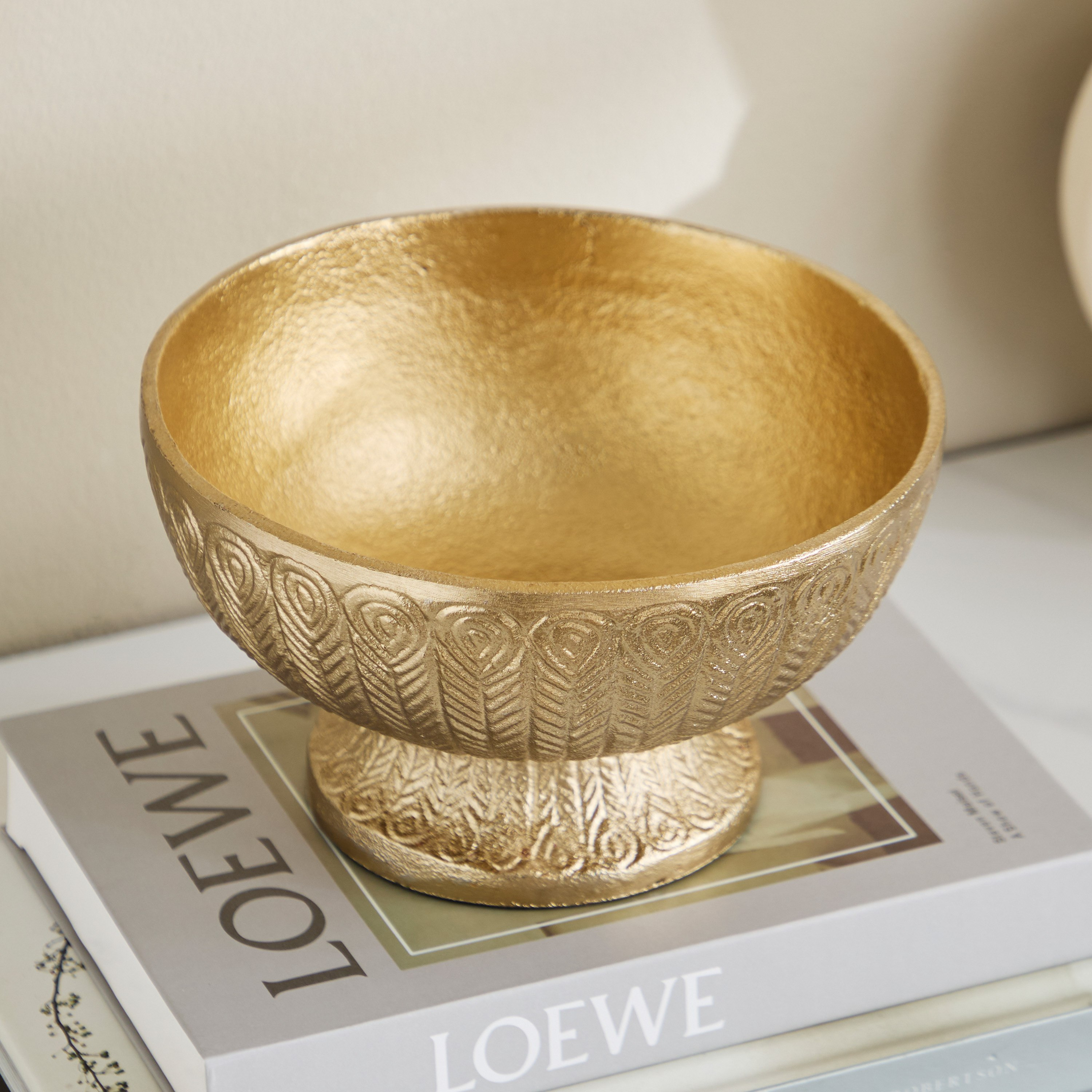 وعاء ديكور ألومنيوم بقاعدة من فيولا - 20x20x11 سم-hbxdecorandfurnishings-homeaccessories-bowls-image-2