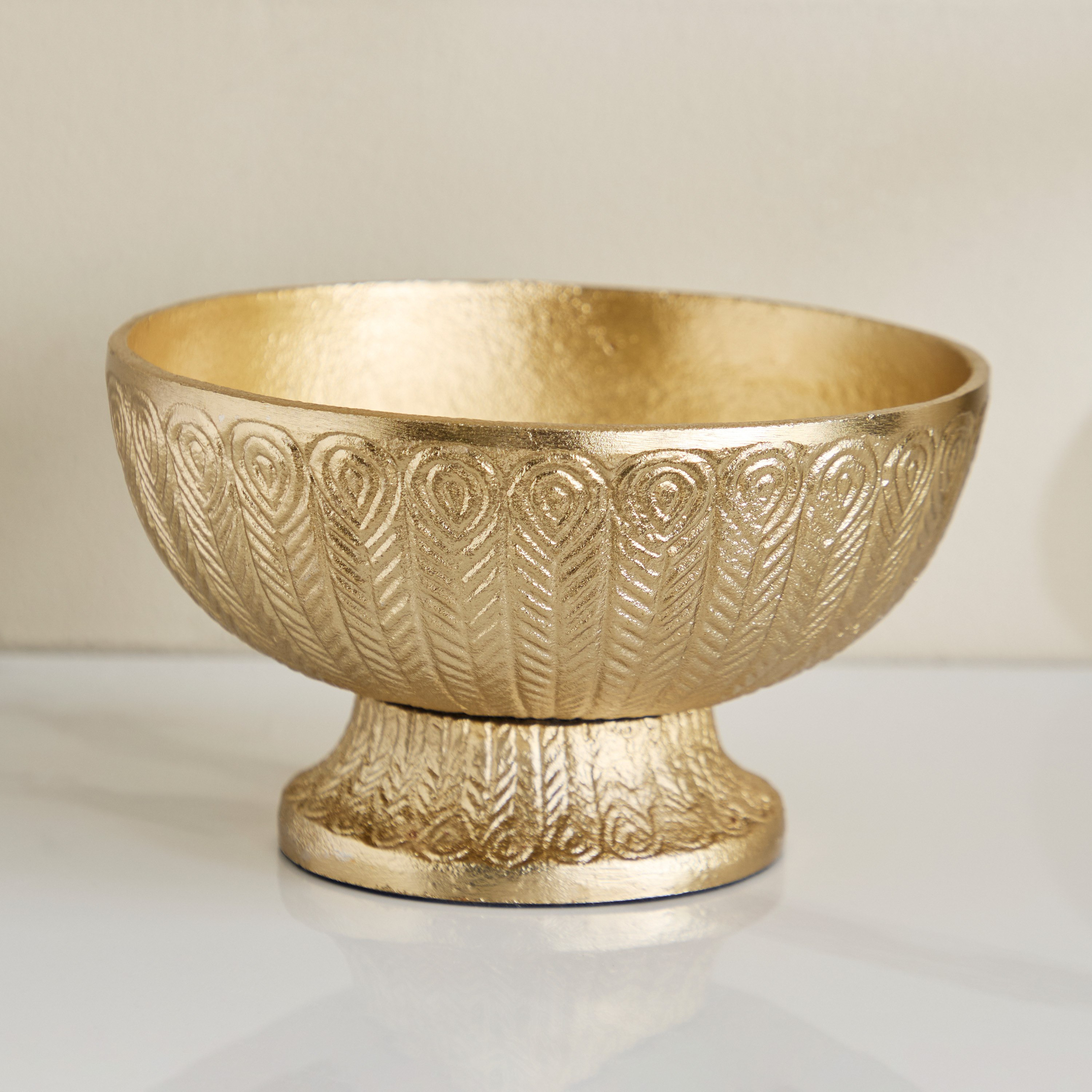 وعاء ديكور ألومنيوم بقاعدة من فيولا - 20x20x11 سم-hbxdecorandfurnishings-homeaccessories-bowls-image-5