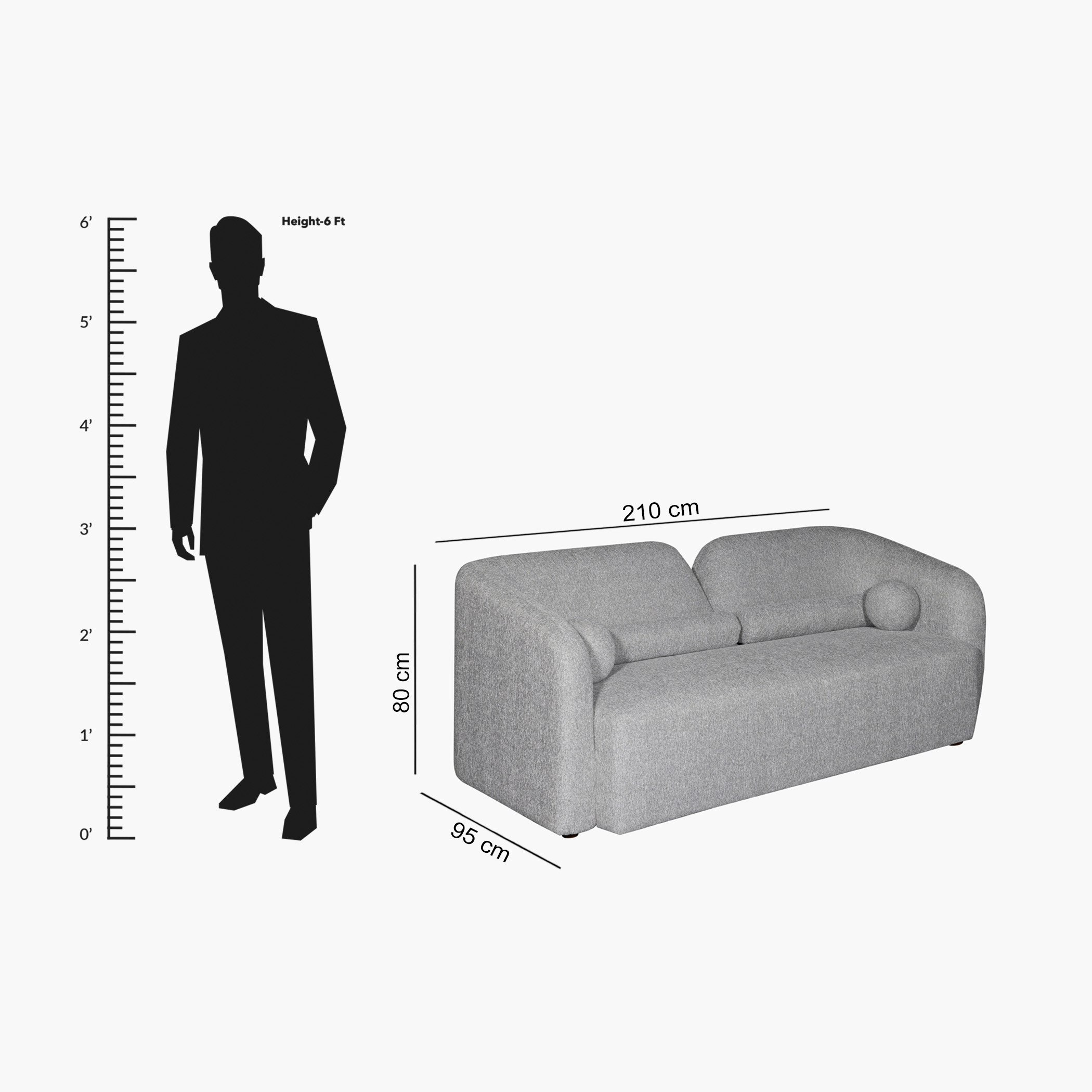 Copenhagen 3-Seater Fabric Sofa with 4 Cushions-hbxlivingroom-sofasandarmchairs-sofas-image-8