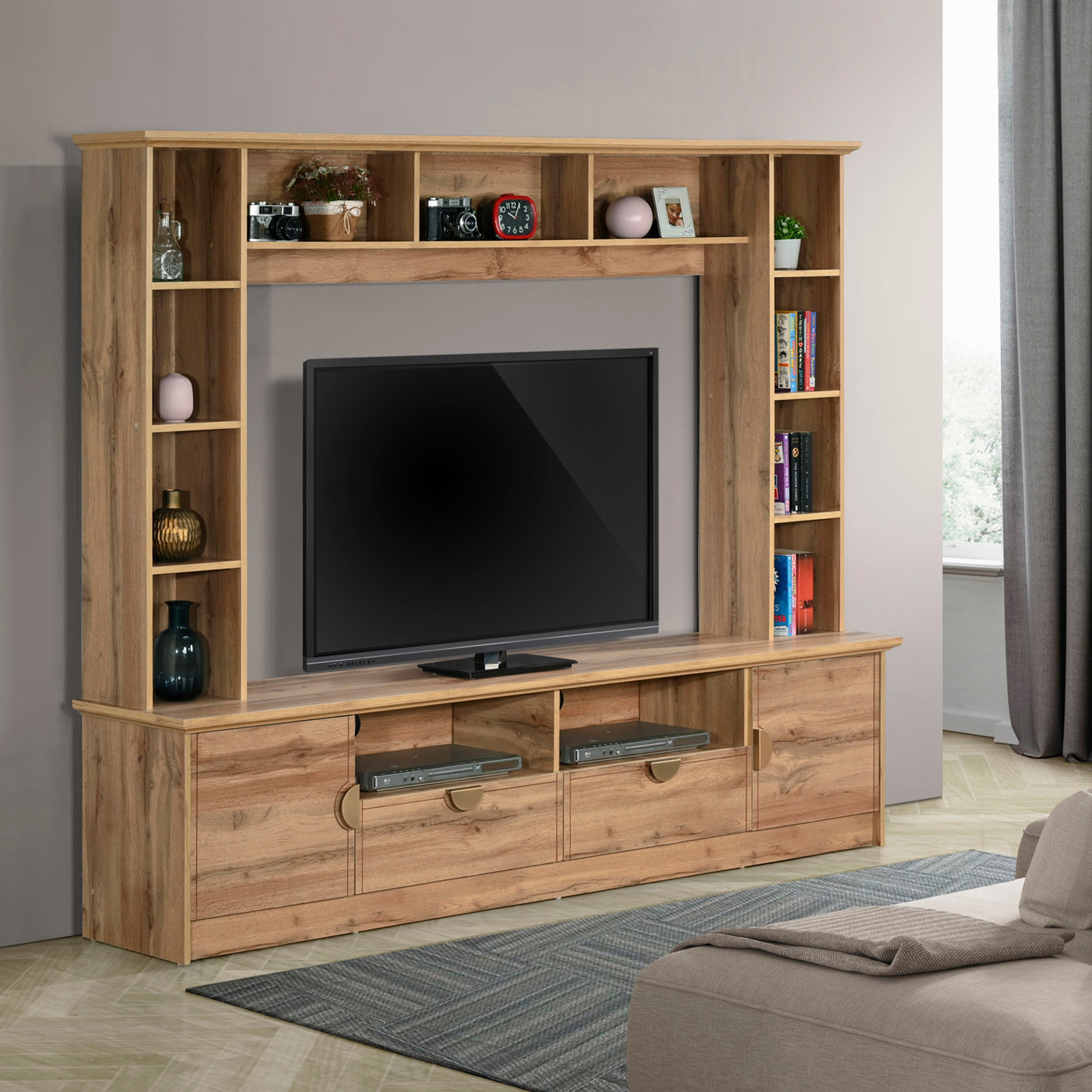 Carnation Wall Unit for TV's upto 65 inches-hbxlivingroom-mediaunitsandstorage-tvunits-image-1
