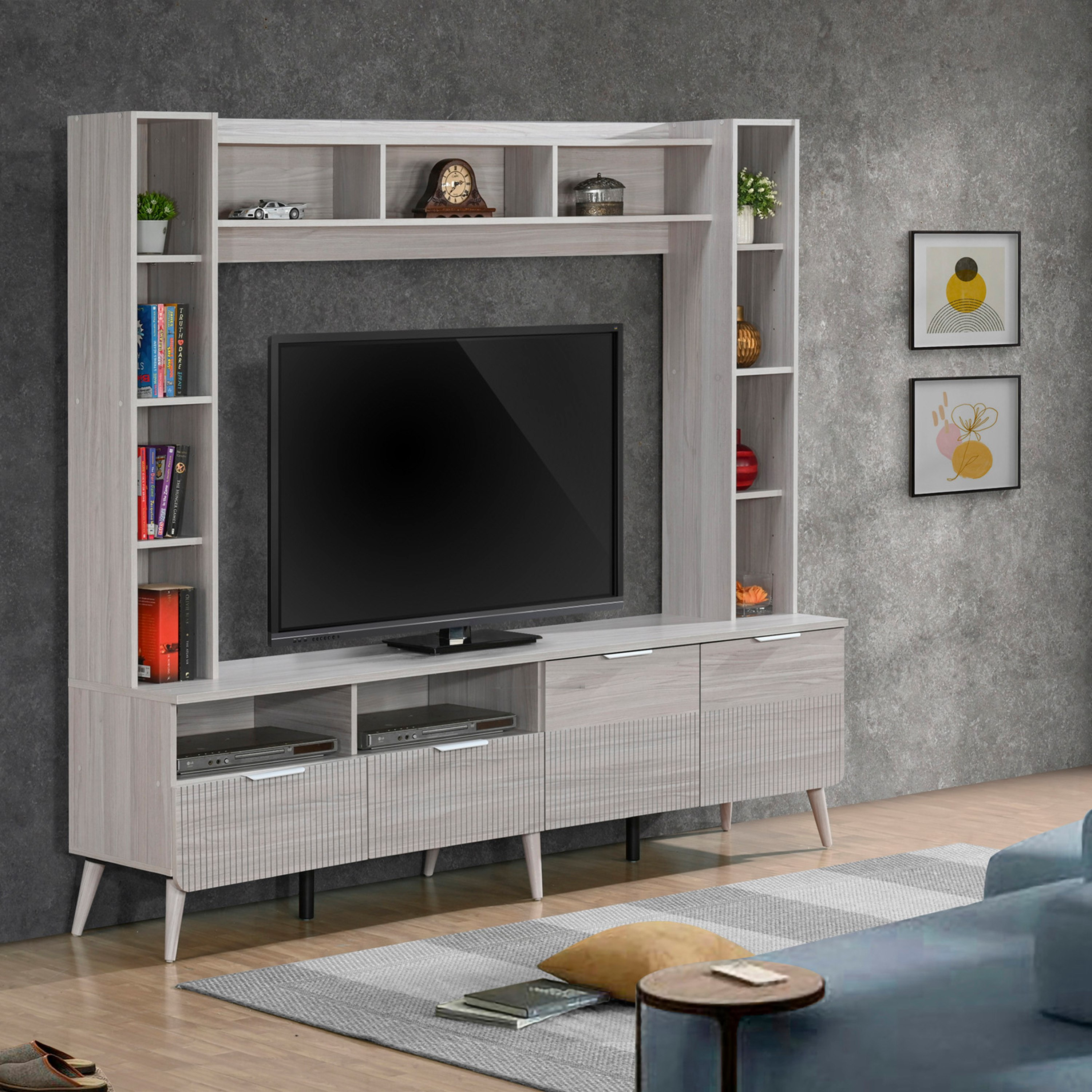 Elmwood Wall Unit for TV's upto 65 inches-hbxlivingroom-mediaunitsandstorage-tvunits-image-1