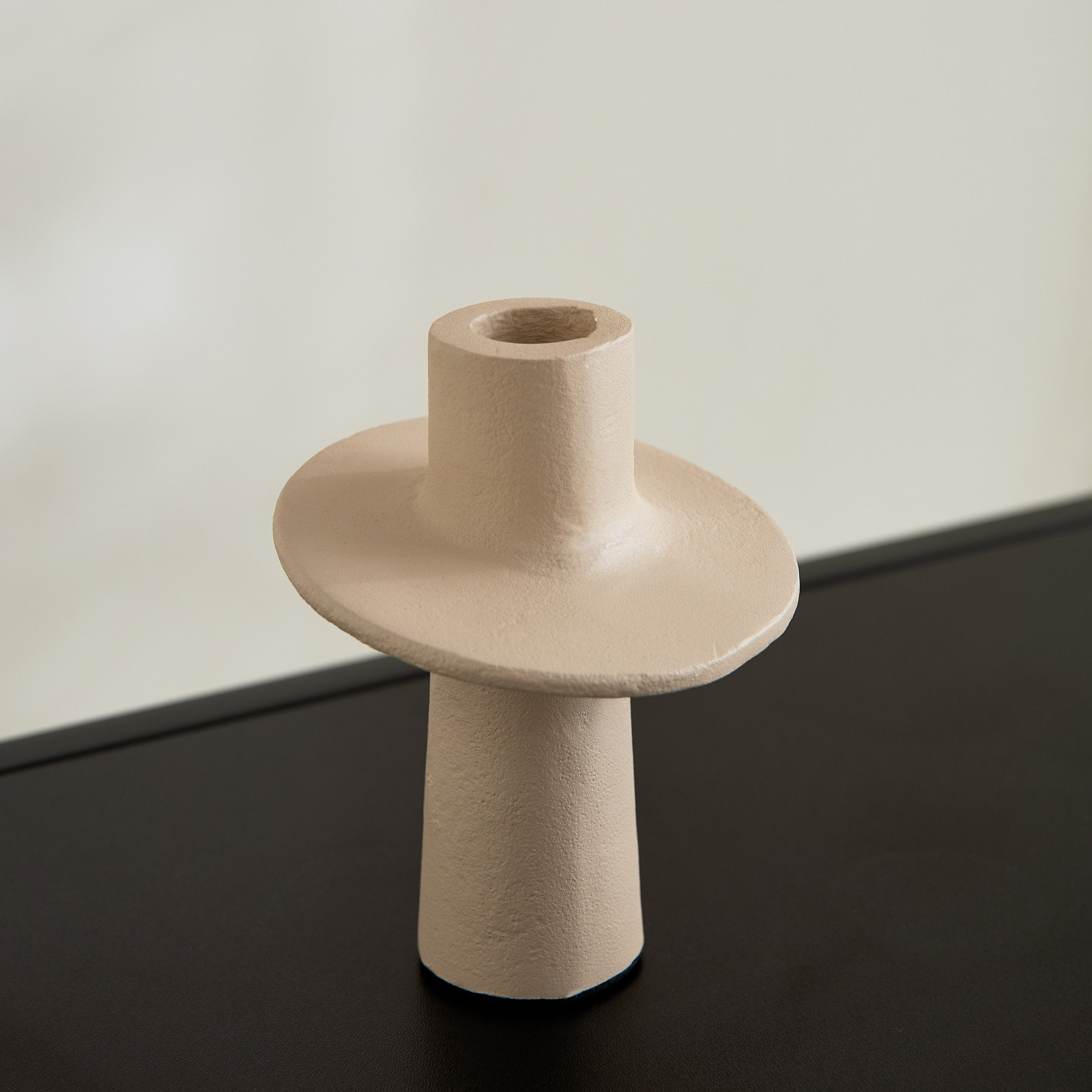 Lysi Aluminium Stuco Finish Candleholder - 10x10x12.5 cm-hbxlivingroom-decorandaccessories-candleholders-image-2