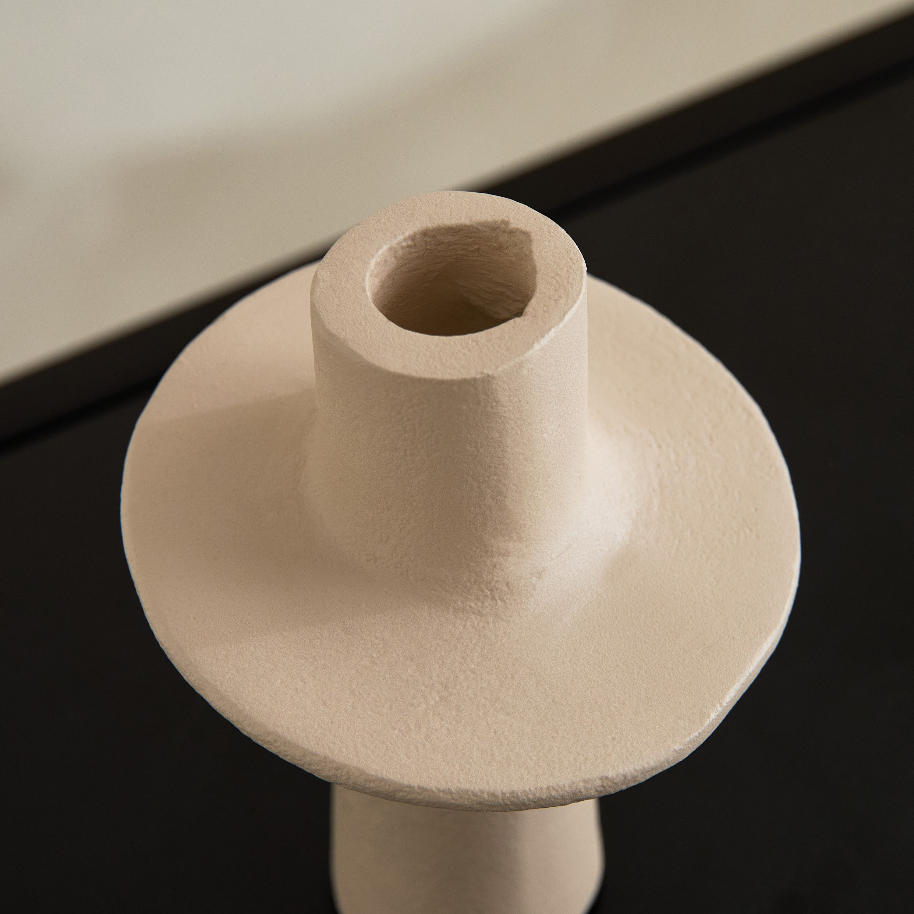 Lysi Aluminium Stuco Finish Candleholder - 10x10x12.5 cm-hbxlivingroom-decorandaccessories-candleholders-image-3