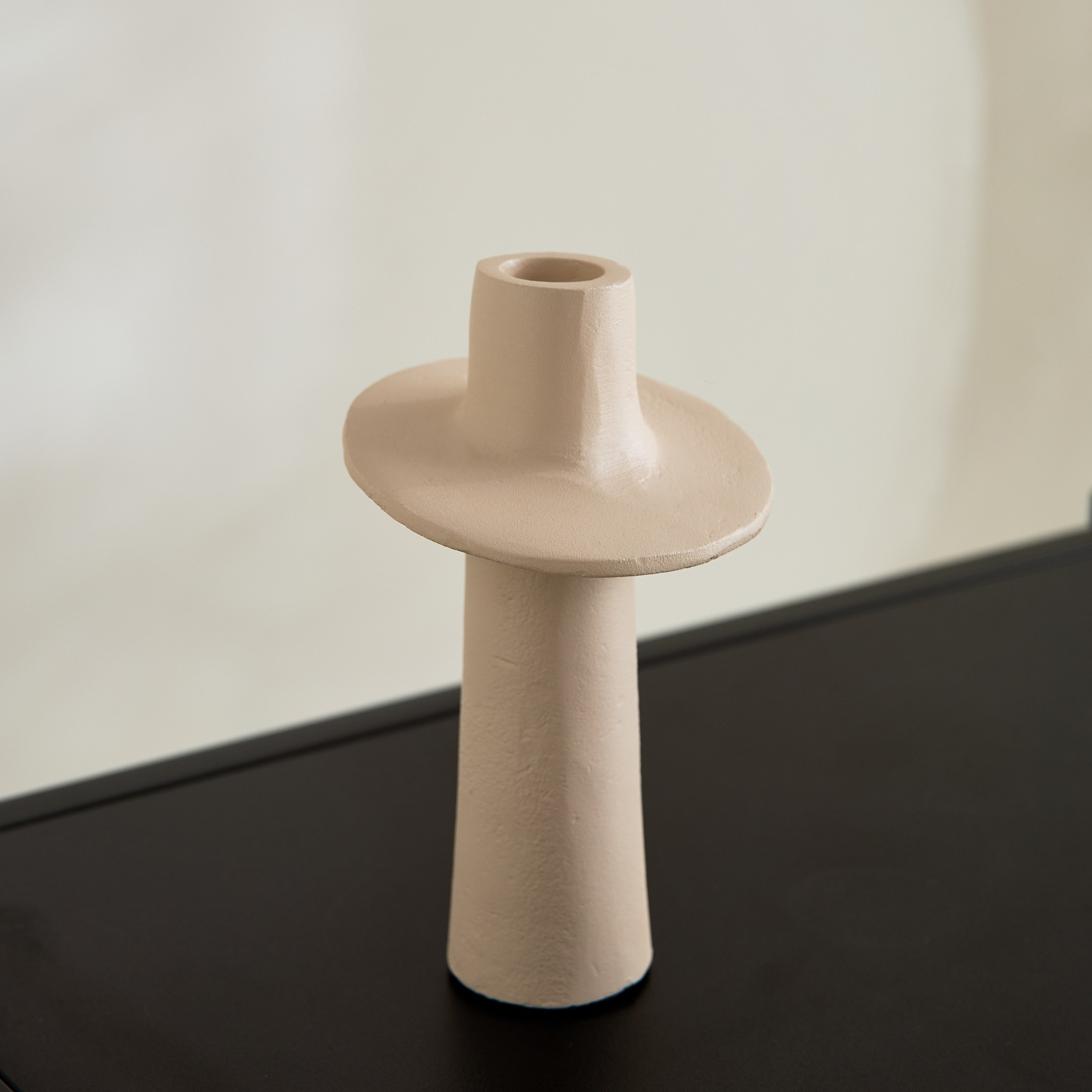Lysi Aluminium Stuco Finish Candleholder - 10x10x16.5 cm-hbxlivingroom-decorandaccessories-candleholders-image-2