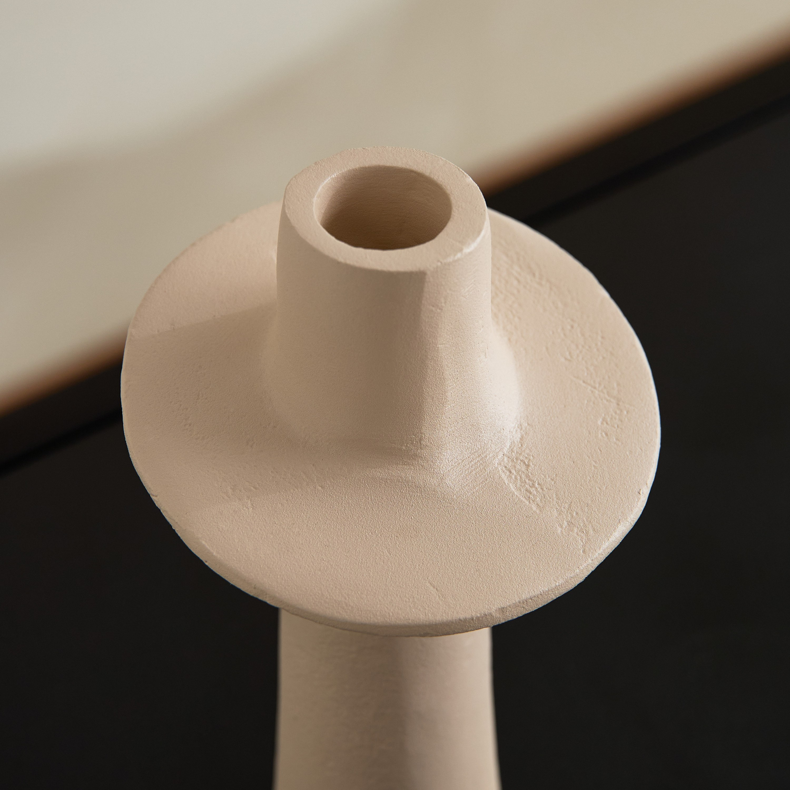 Lysi Aluminium Stuco Finish Candleholder - 10x10x16.5 cm-hbxlivingroom-decorandaccessories-candleholders-image-3