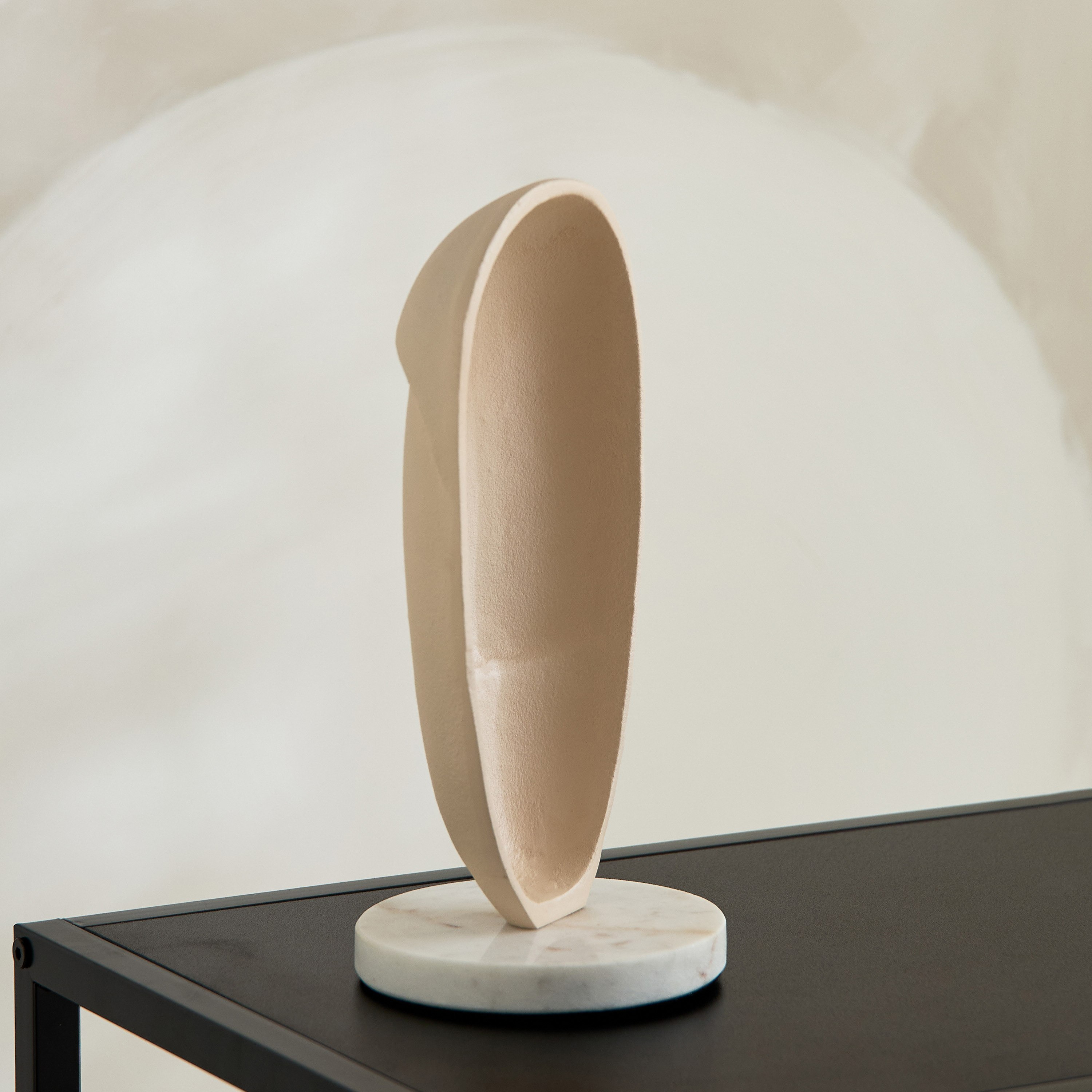 Souri Aluminium Table Decor Accent with Marble Base - 14x12x26 cm-hbxhomeware-homedecor-figurinesandornaments-image-2