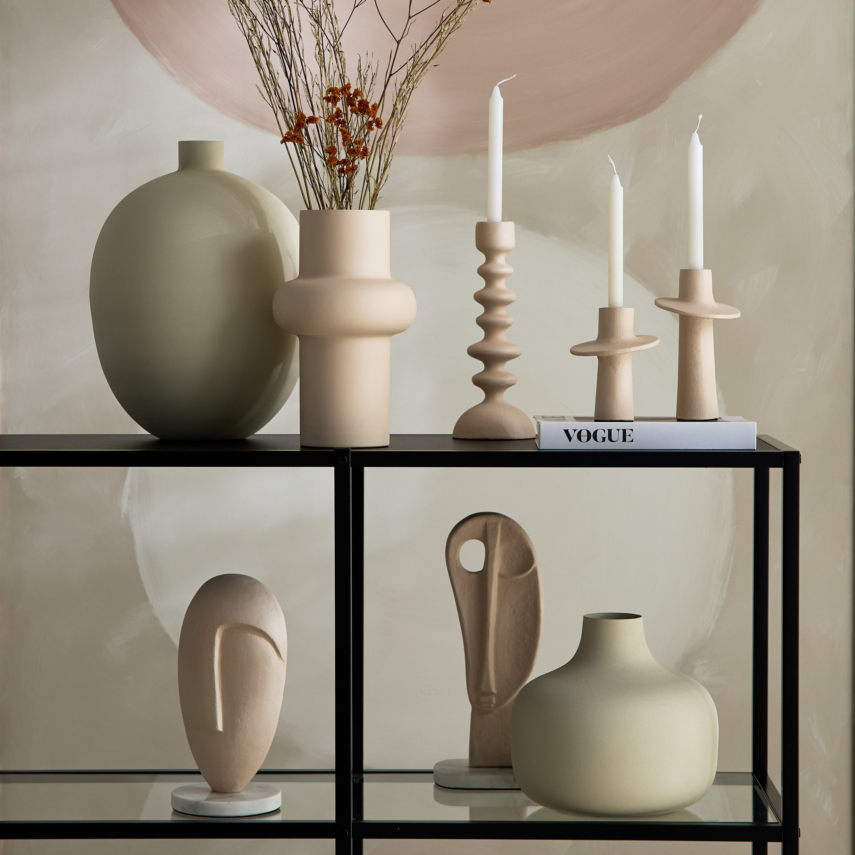 Souri Aluminium Table Decor Accent with Marble Base - 14x12x26 cm-hbxhomeware-homedecor-figurinesandornaments-image-4