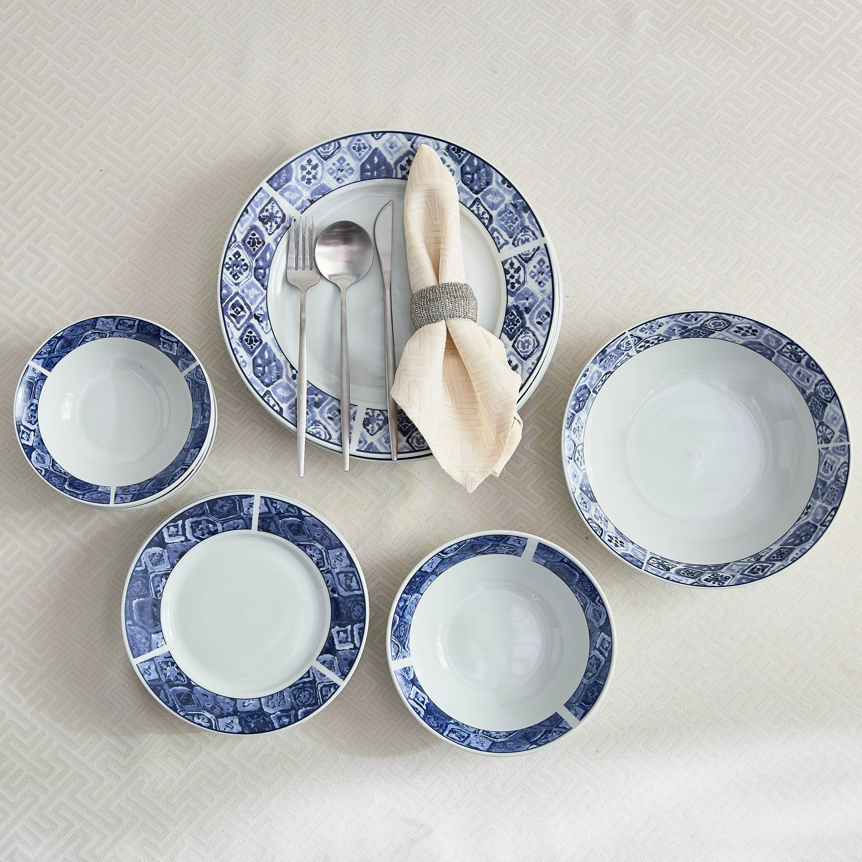 طقم عشاء 20 قطعة مغربي موزاييك من بريستول - يخدم 6 أفراد-hbxhomeware-hbxkitchen-image-1